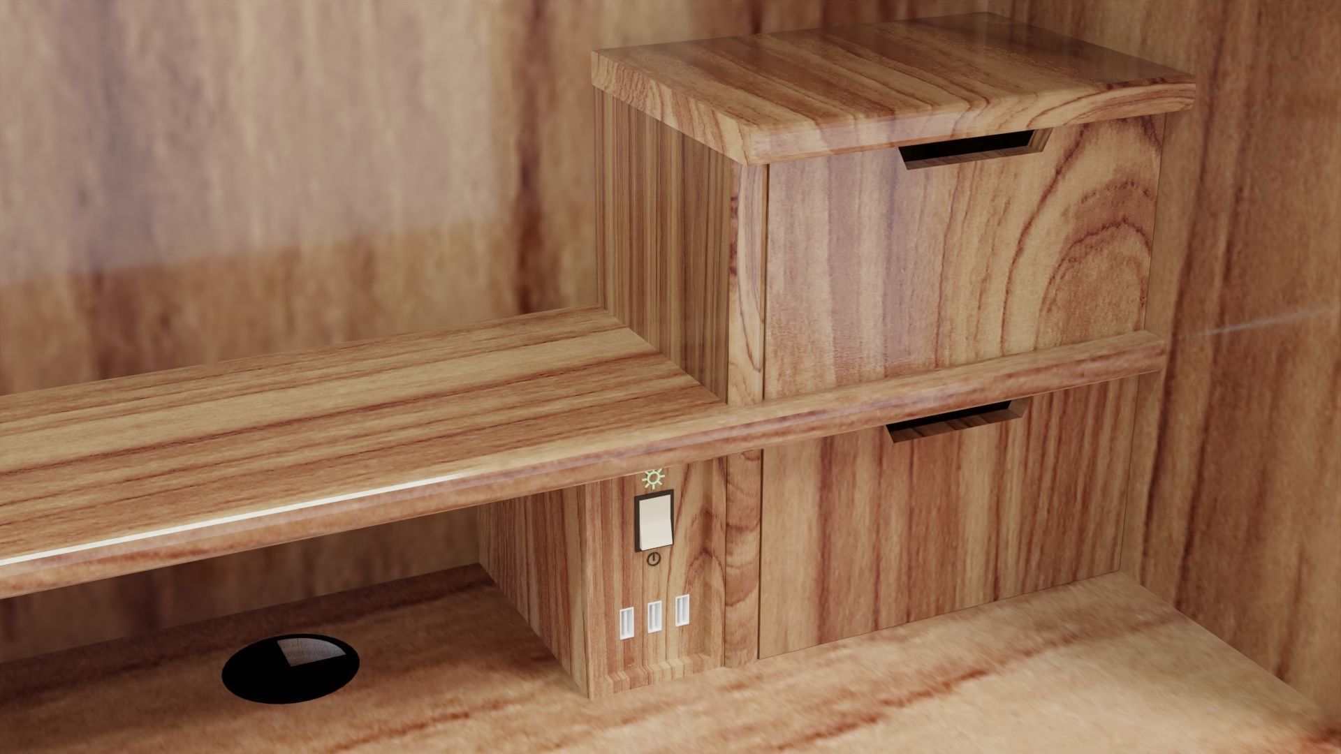 3D 90s Writing Desk 3D model_6