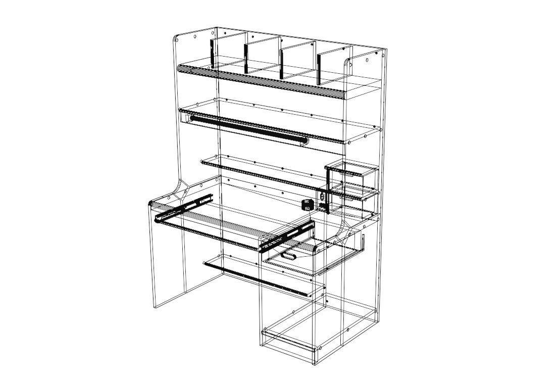 3D 90s Writing Desk 3D model_9
