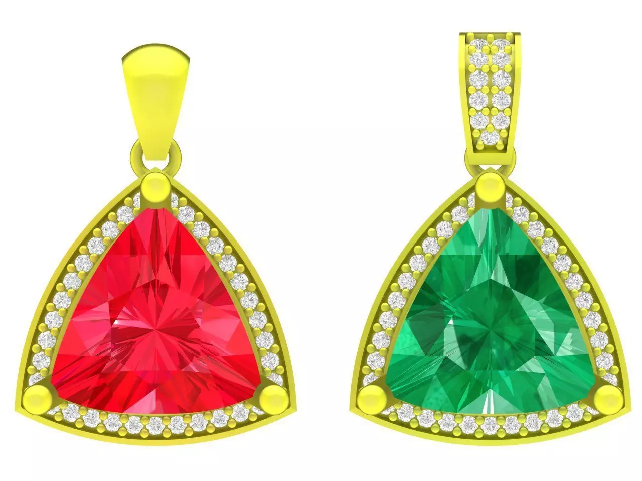 Trillion Cut Gemstone Pendant 3D Jewelry Model 4698 3D print model