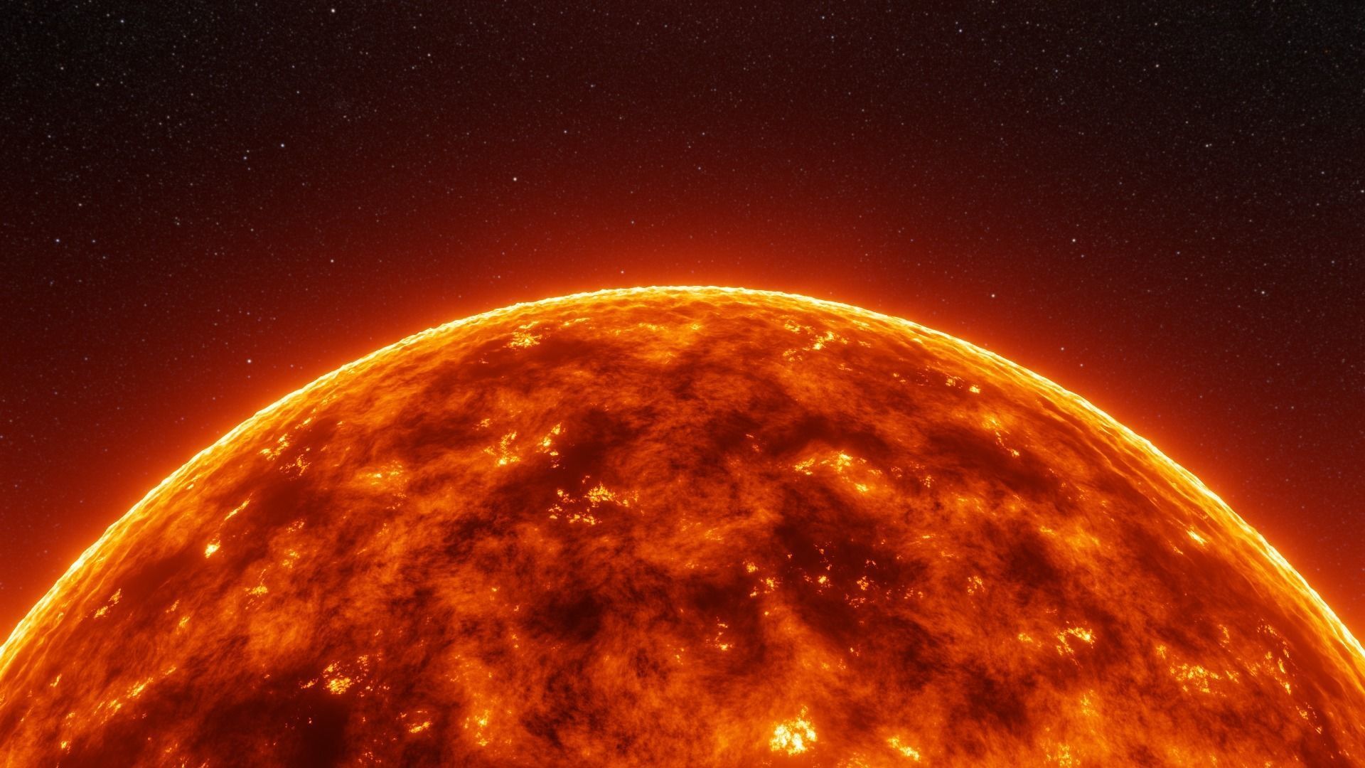 Stylized Burning Sun with Solar Flare  Low-poly 3D model_4