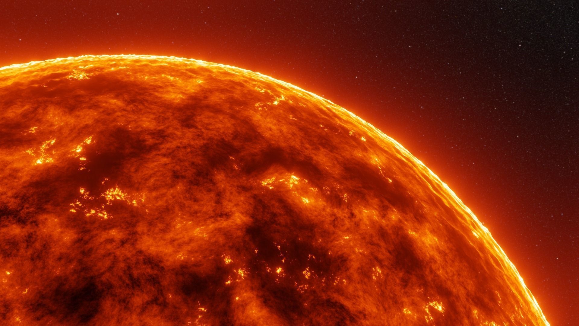 Stylized Burning Sun with Solar Flare  Low-poly 3D model_11