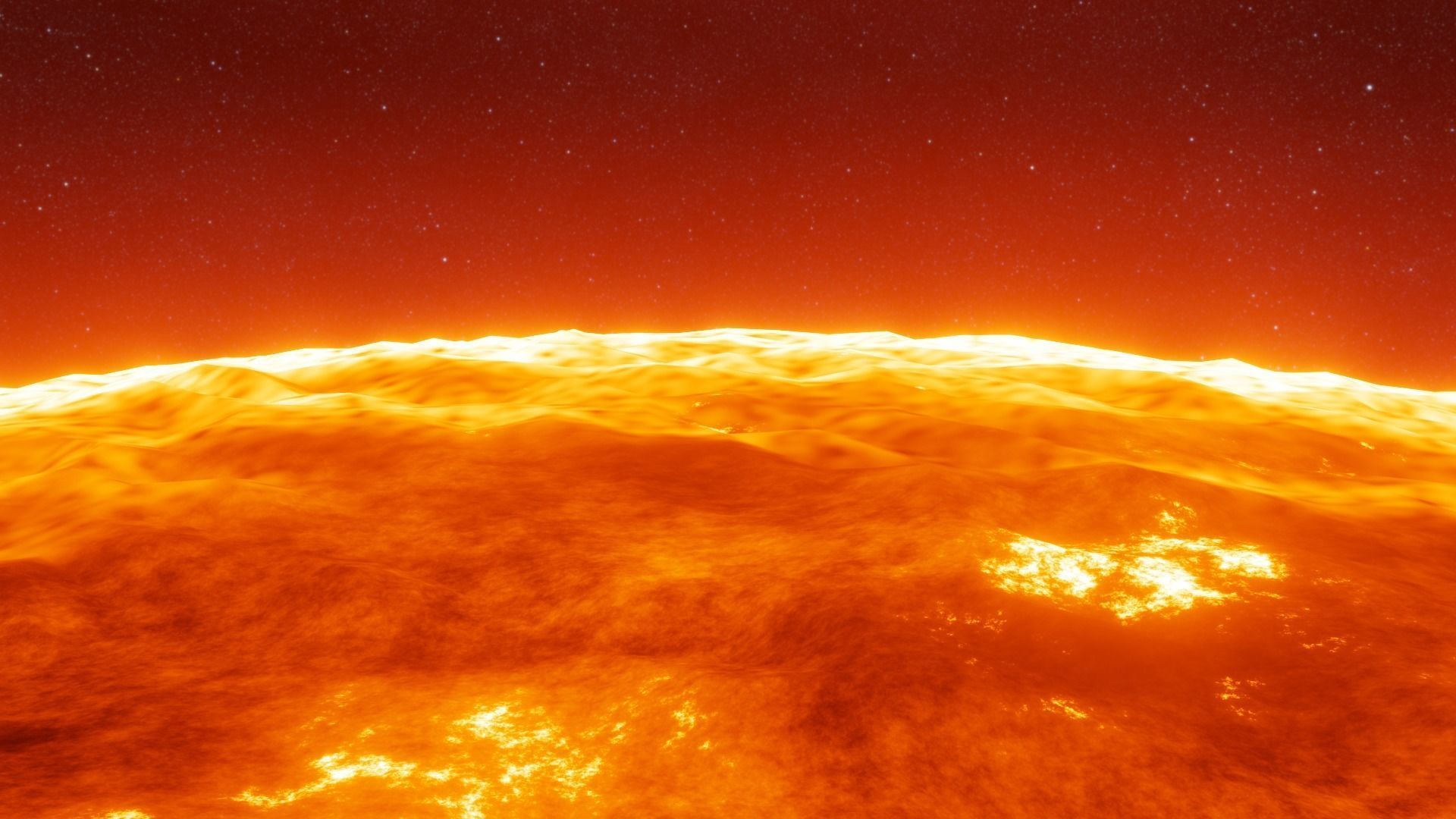 Stylized Burning Sun with Solar Flare  Low-poly 3D model_7