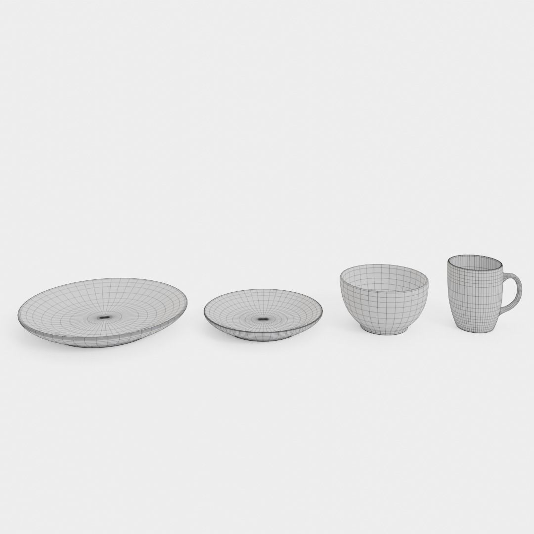 3D model Crockery Set VR / AR / lowpoly CGTrader