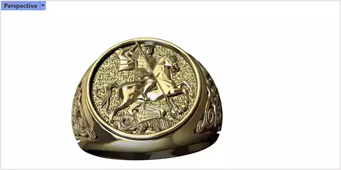 Saint George Ring 3D print Model 3D print model