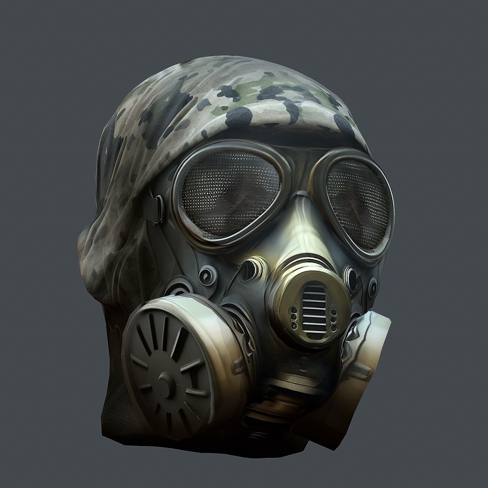 Helmet 3d model military combat Military scifi Low-poly 3D model Low-poly 3D model_2