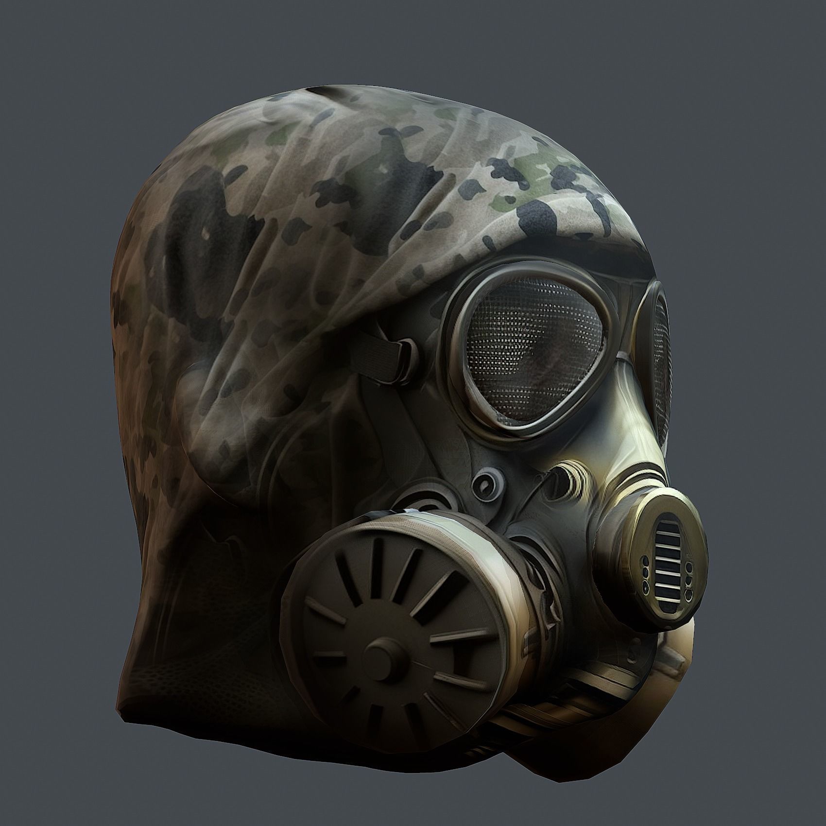 Helmet 3d model military combat Military scifi Low-poly 3D model Low-poly 3D model_4