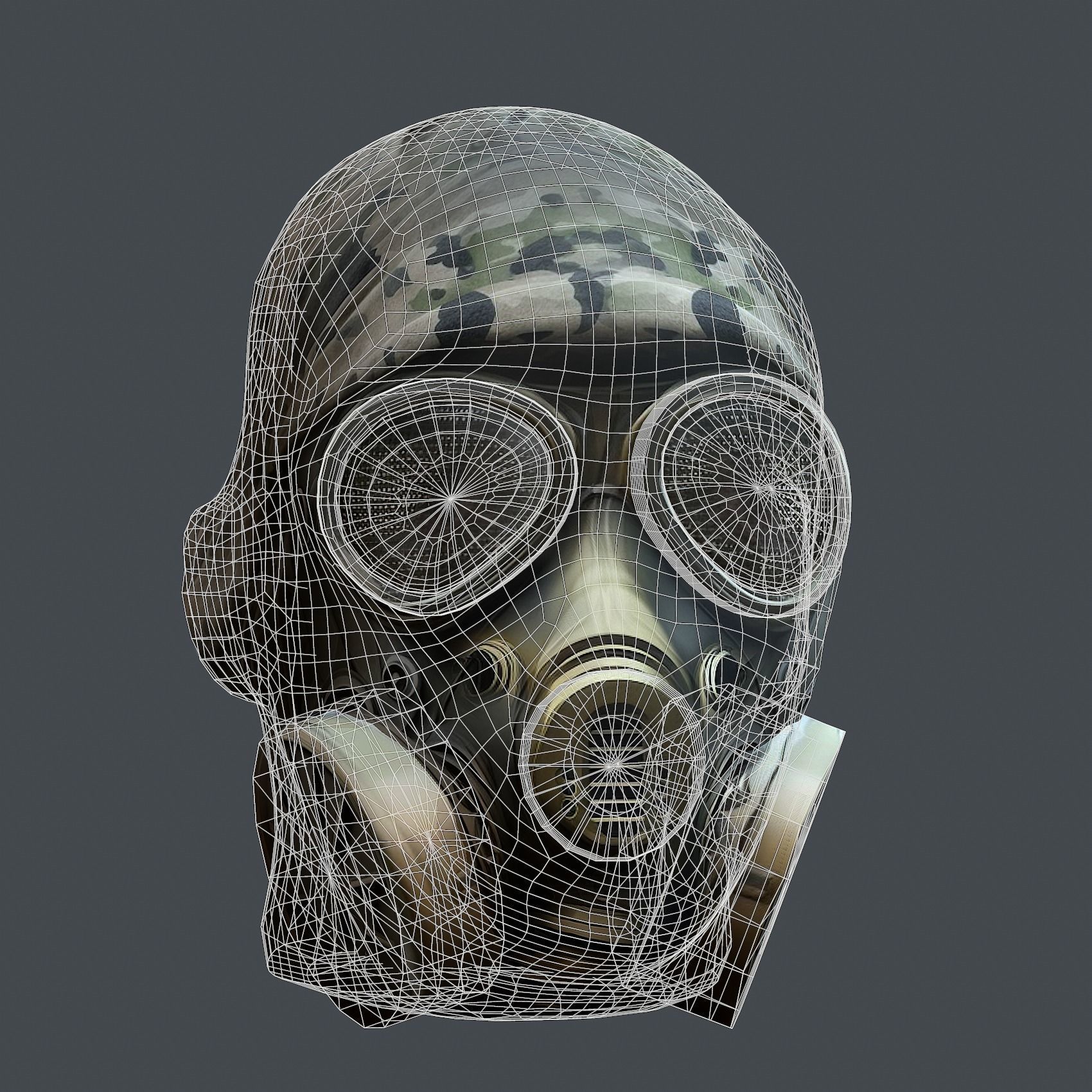 Helmet 3d model military combat Military scifi Low-poly 3D model Low-poly 3D model_9