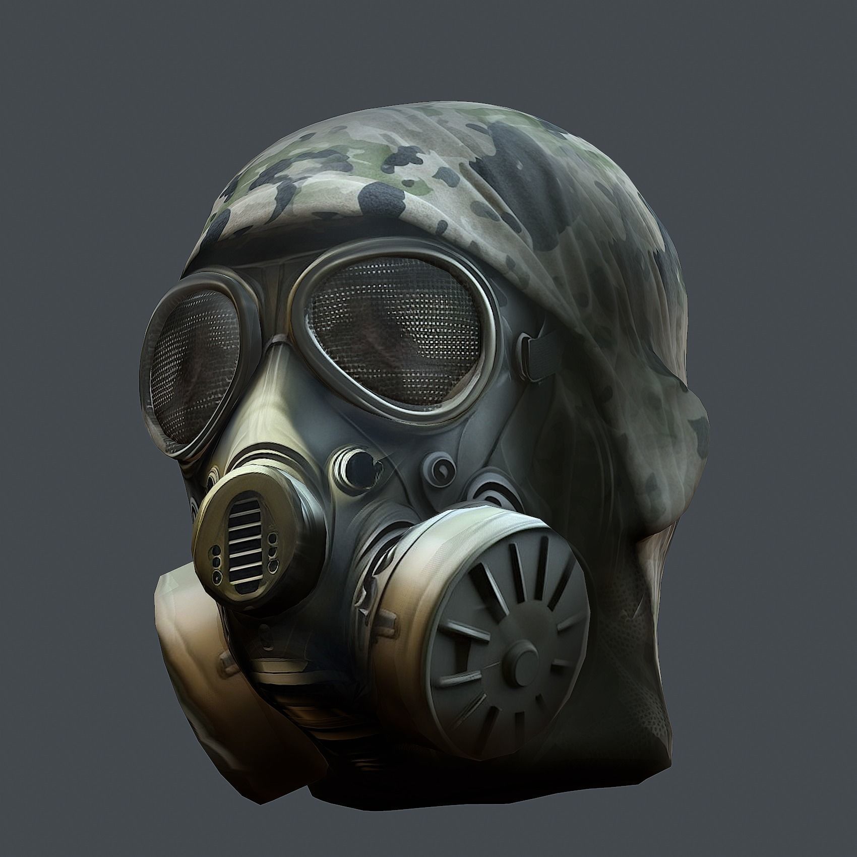 Helmet 3d model military combat Military scifi Low-poly 3D model Low-poly 3D model_3