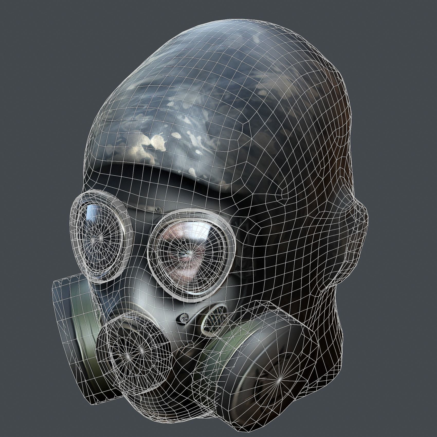Helmet 3d model military combat Military scifi Low-poly 3D model Low-poly 3D model_9