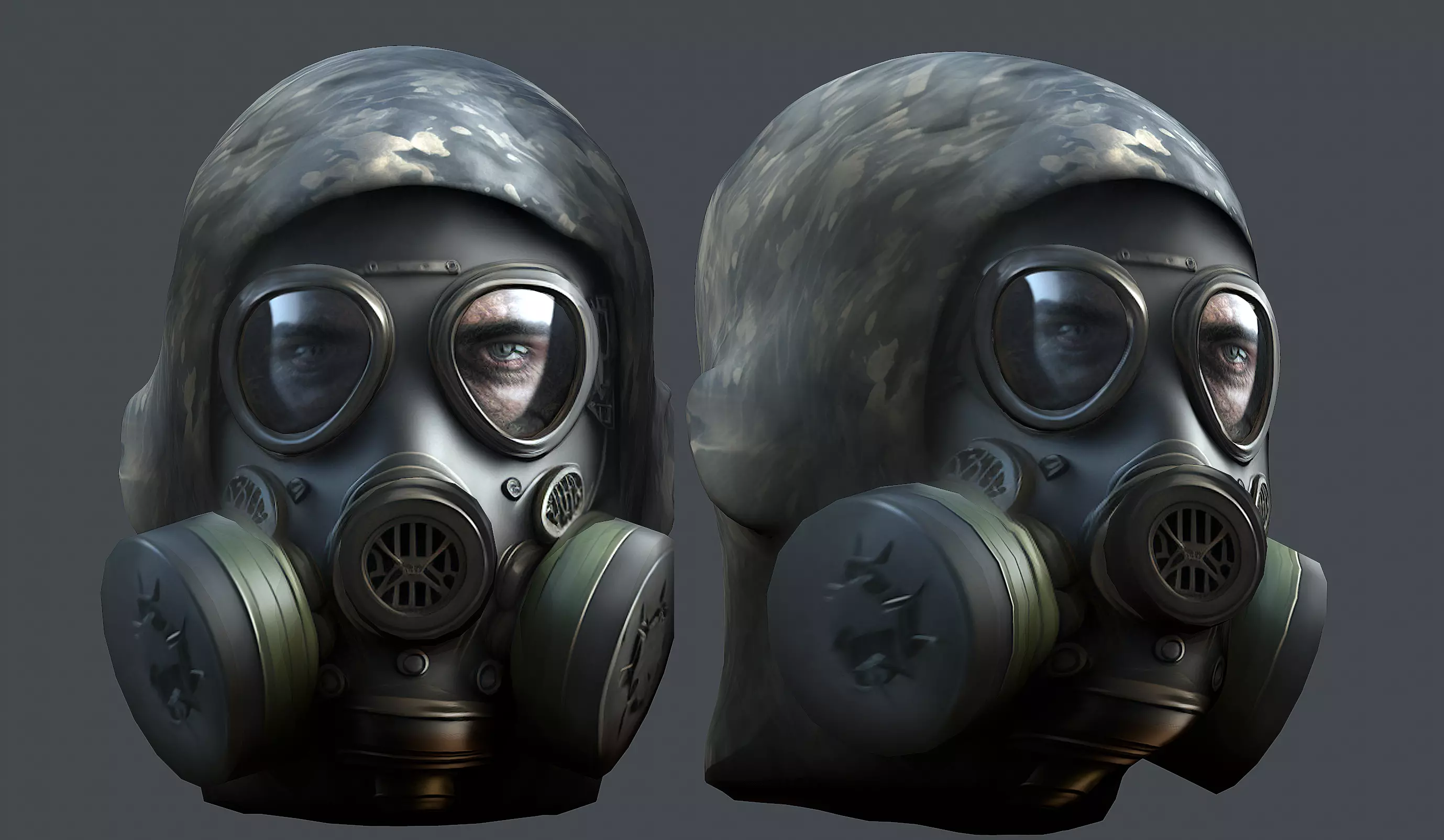 Helmet 3d model military combat Military scifi Low-poly 3D model Low-poly 3D model_0