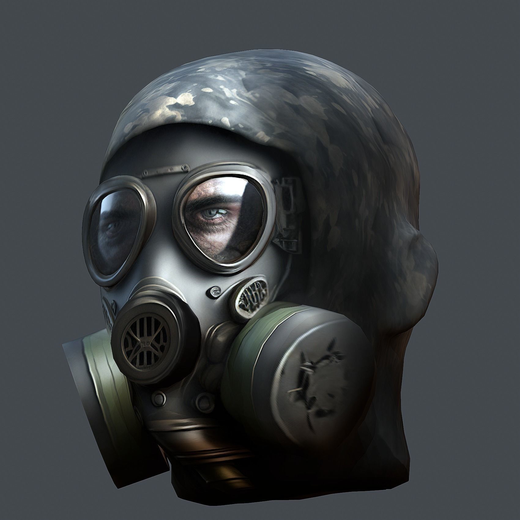 Helmet 3d model military combat Military scifi Low-poly 3D model Low-poly 3D model_3