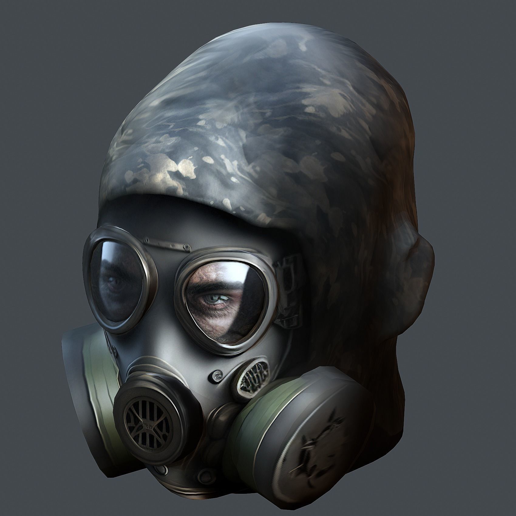 Helmet 3d model military combat Military scifi Low-poly 3D model Low-poly 3D model_8