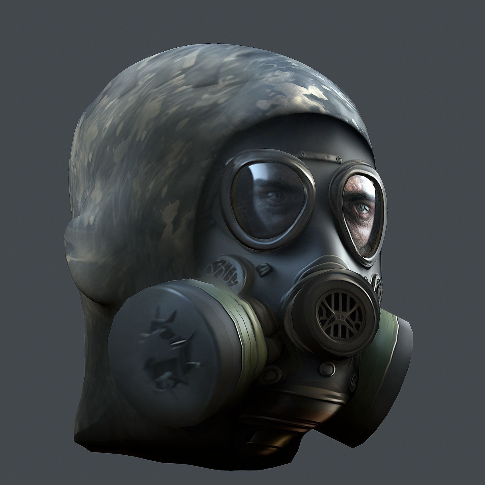 Helmet 3d model military combat Military scifi Low-poly 3D model Low-poly 3D model_2