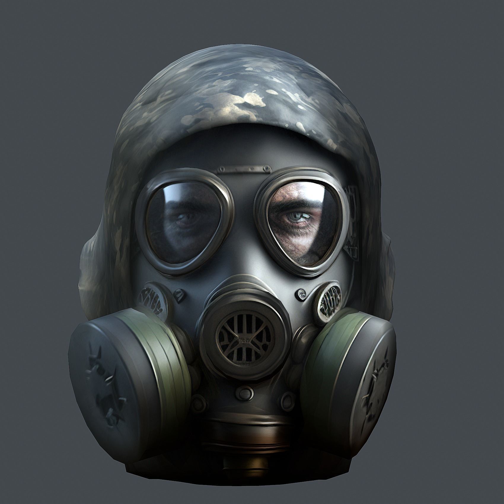 Helmet 3d model military combat Military scifi Low-poly 3D model Low-poly 3D model_1