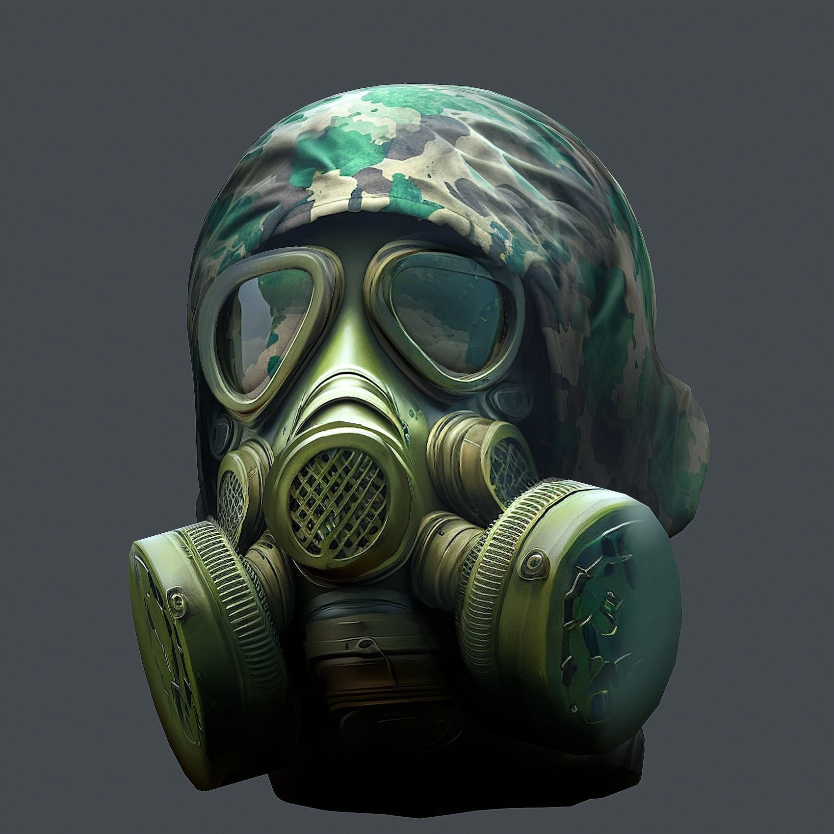 Helmet 3d model military combat Military scifi Low-poly 3D model_3