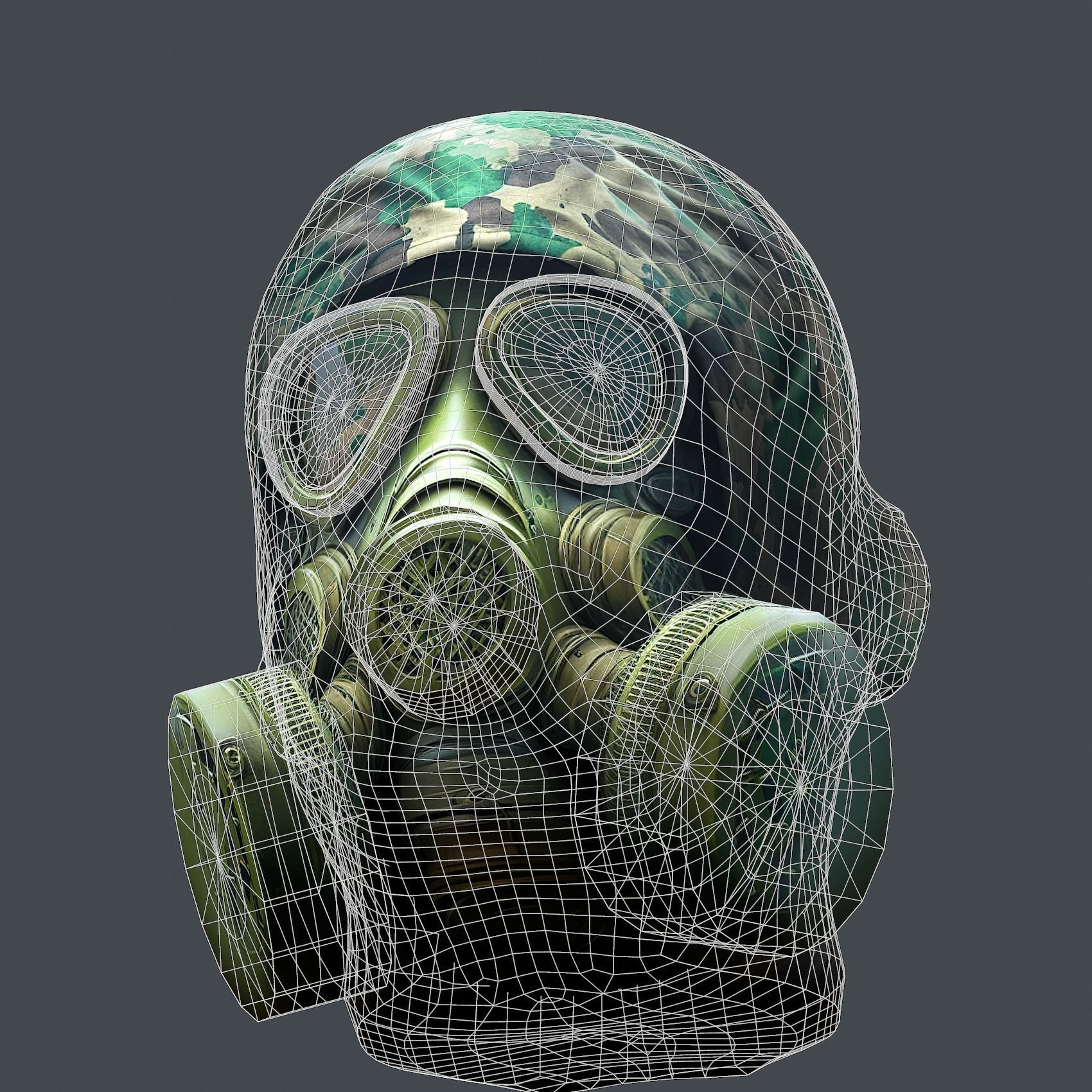 Helmet 3d model military combat Military scifi Low-poly 3D model_8