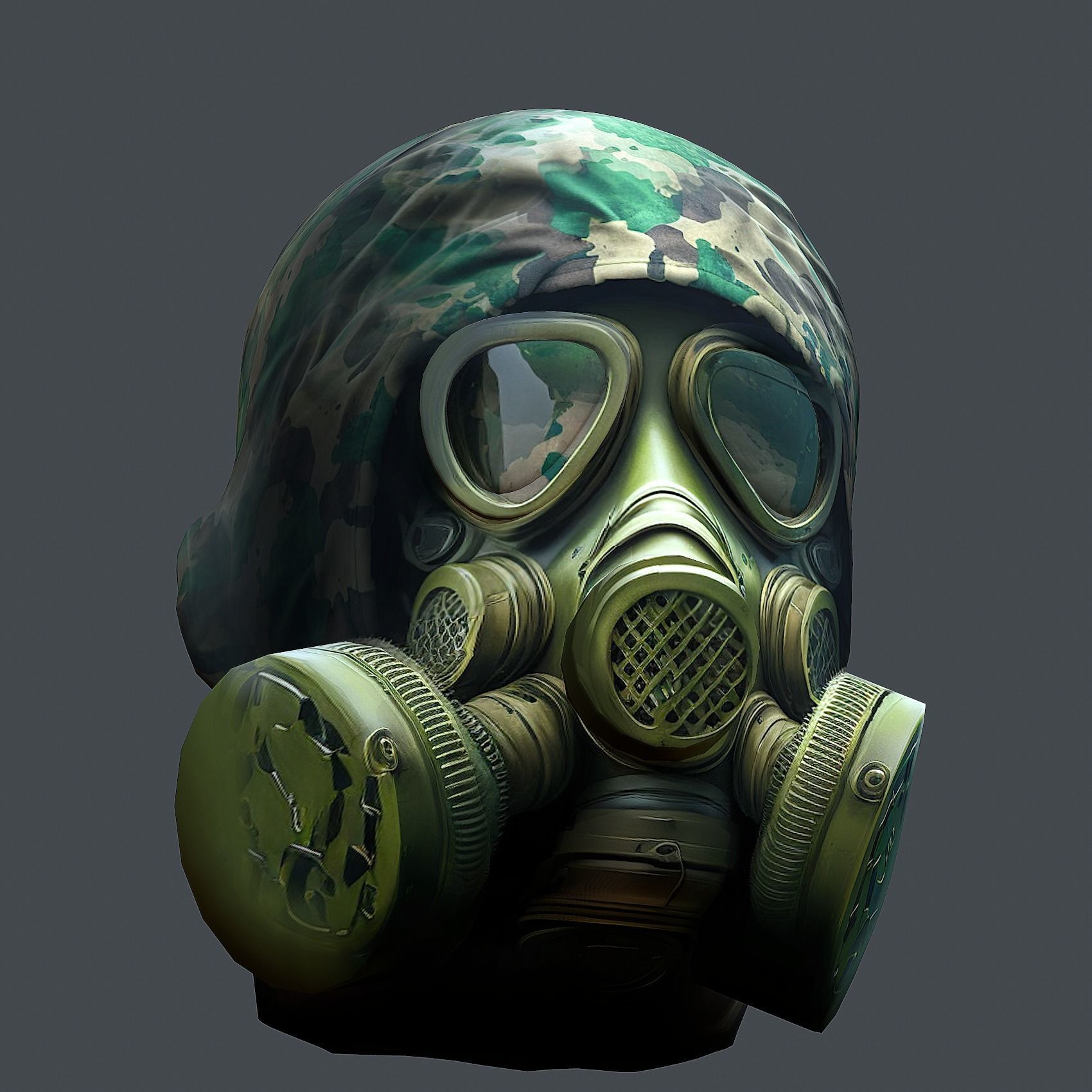 Helmet 3d model military combat Military scifi Low-poly 3D model_2