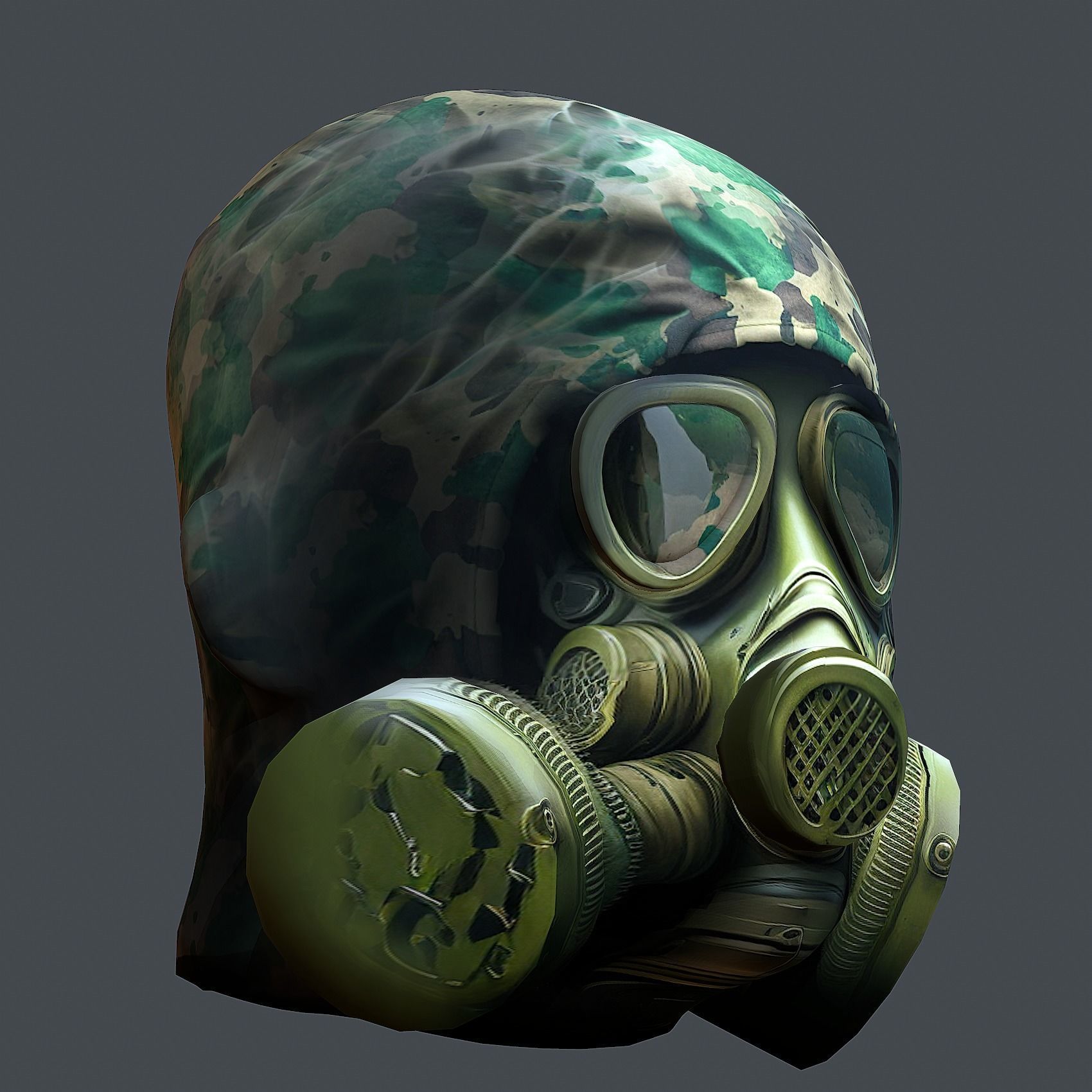 Helmet 3d model military combat Military scifi Low-poly 3D model_4