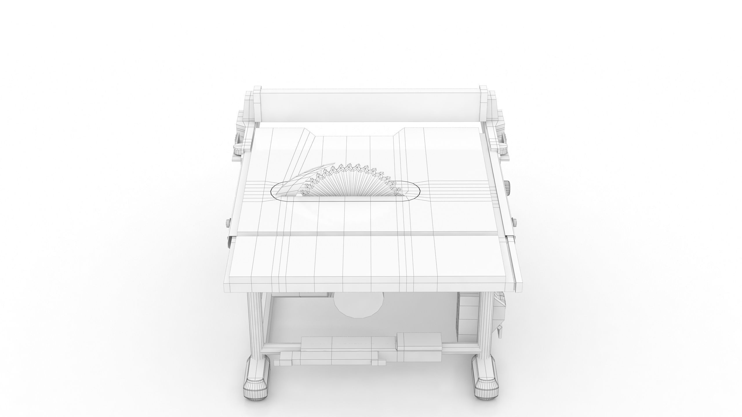 Table saw Low-poly 3D model_18