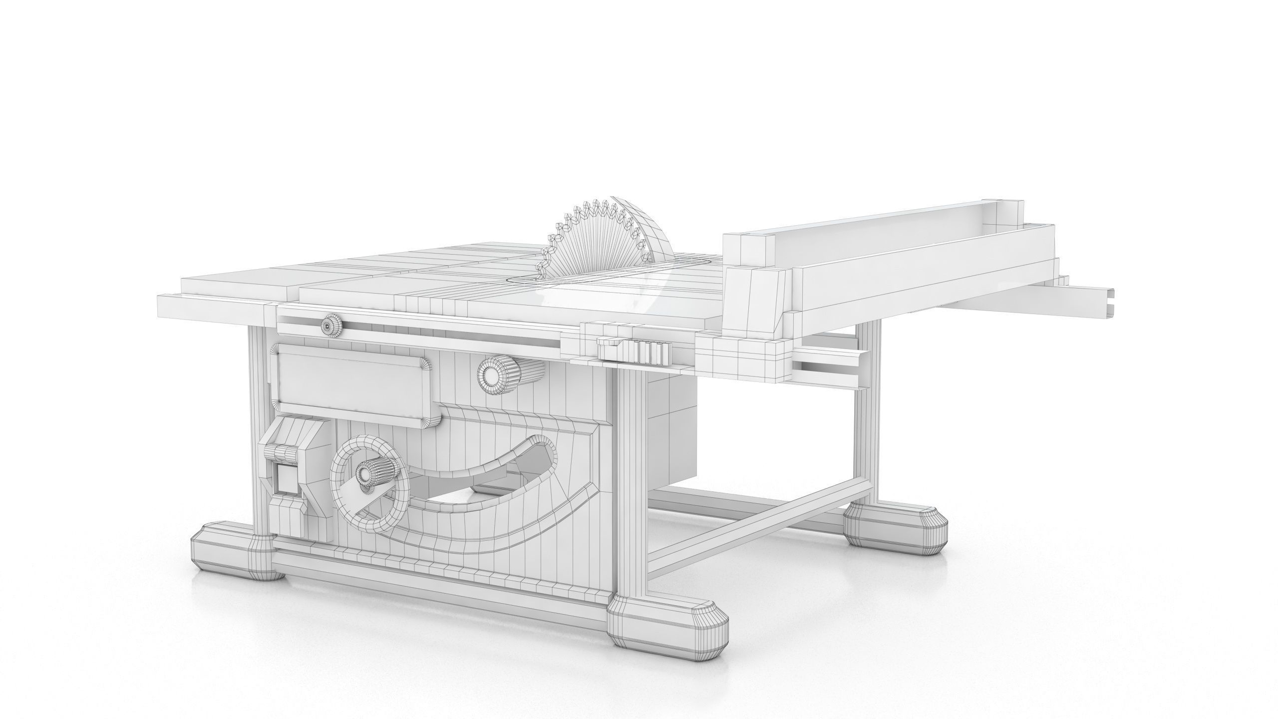 Table saw Low-poly 3D model_12