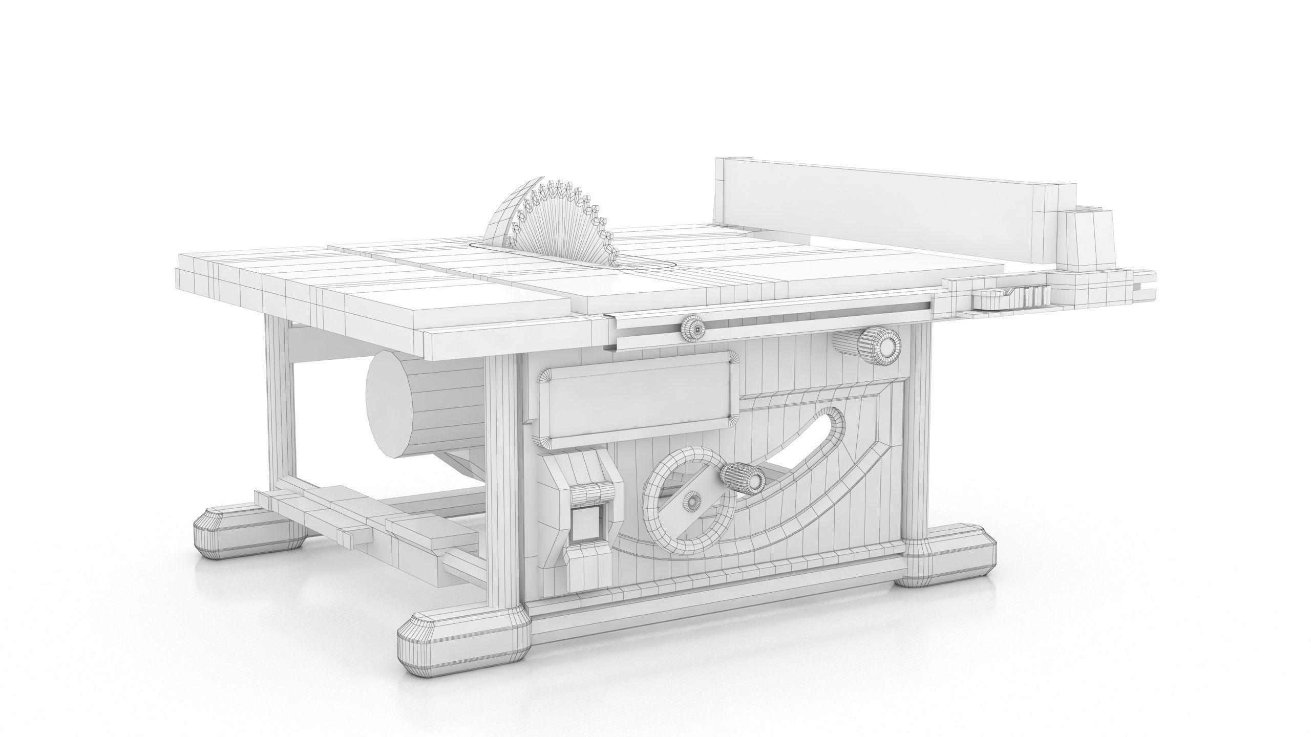 Table saw Low-poly 3D model_10