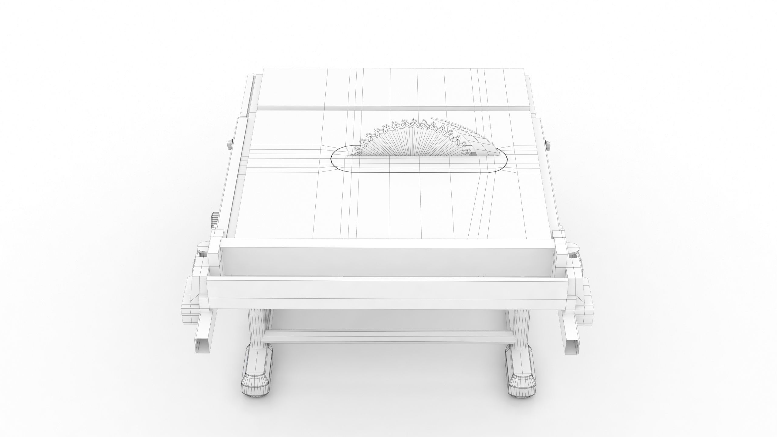 Table saw Low-poly 3D model_19