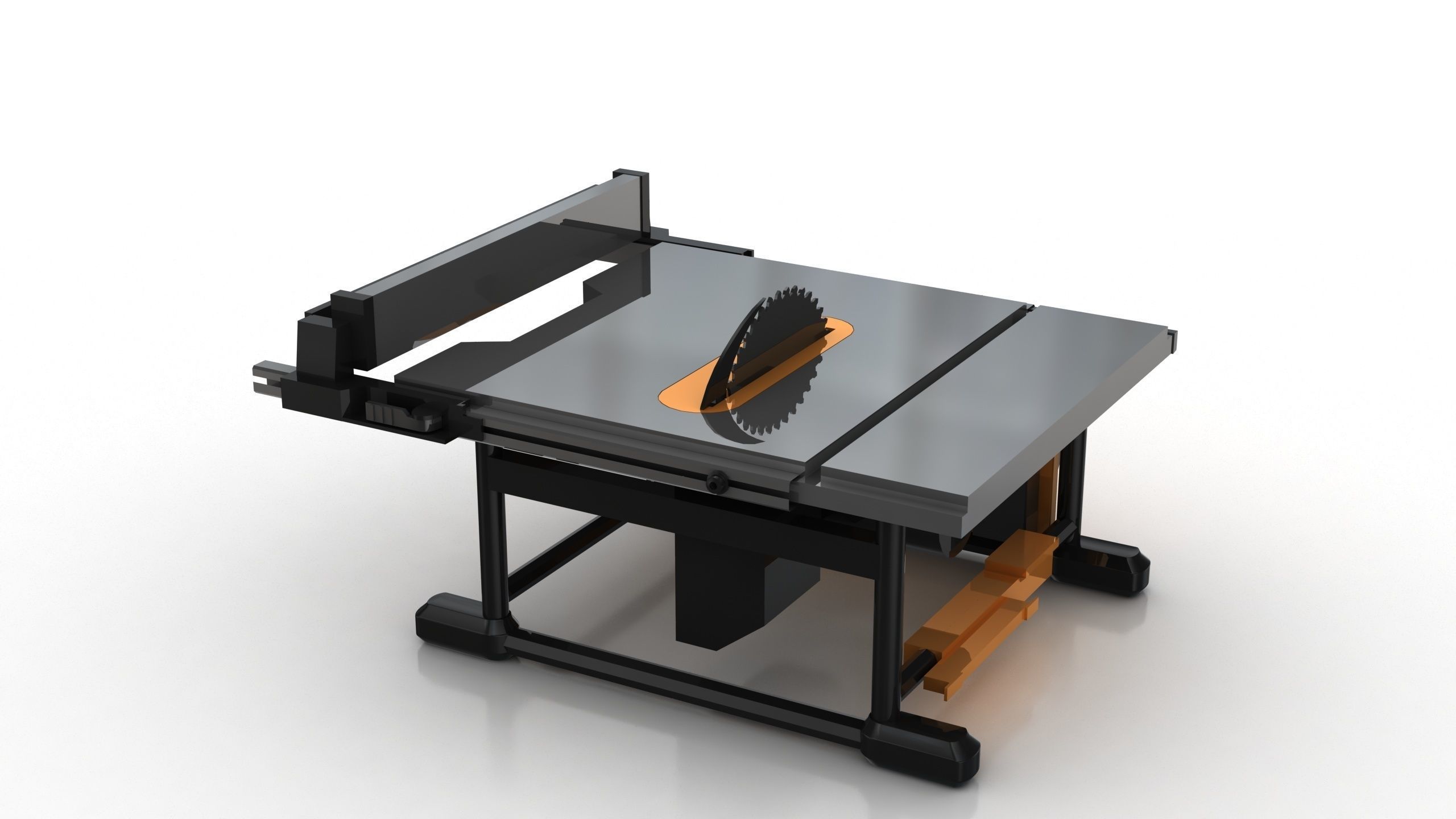 Table saw Low-poly 3D model_4