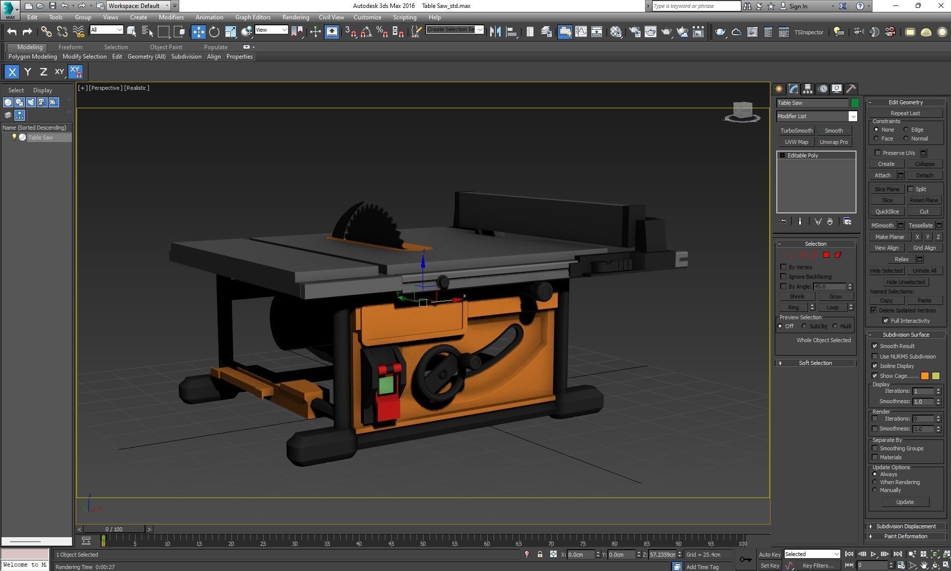Table saw Low-poly 3D model_23