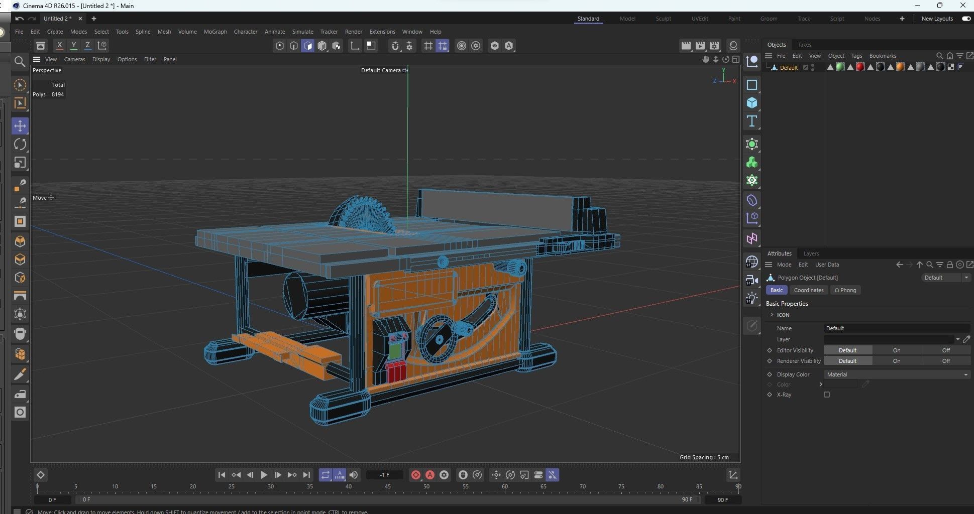 Table saw Low-poly 3D model_21