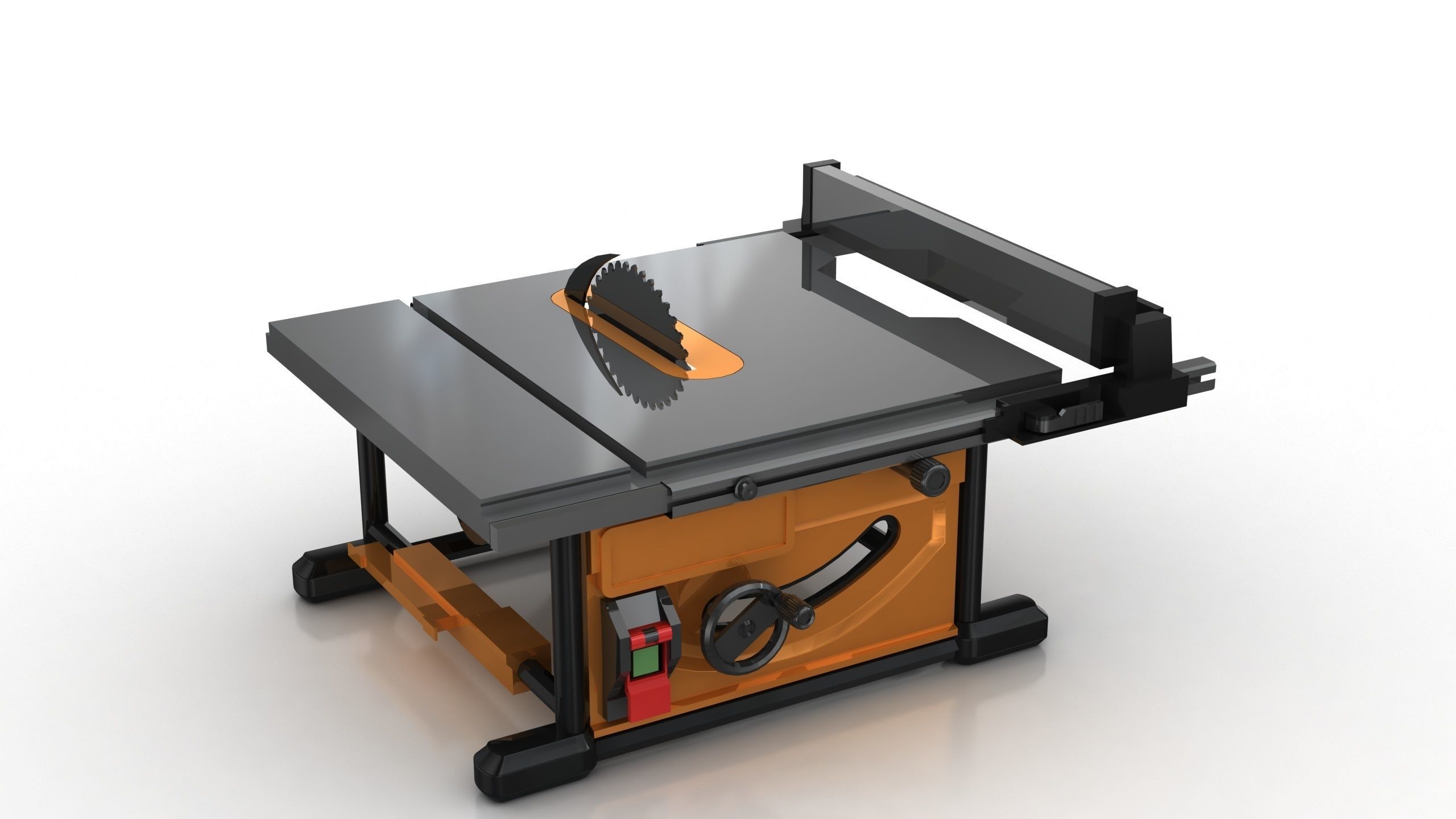 Table saw Low-poly 3D model_3