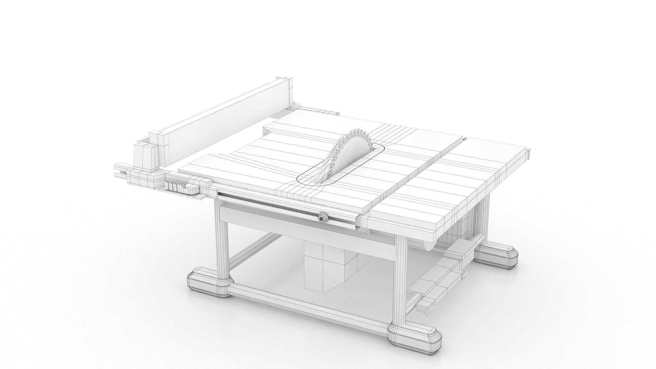 Table saw Low-poly 3D model_14