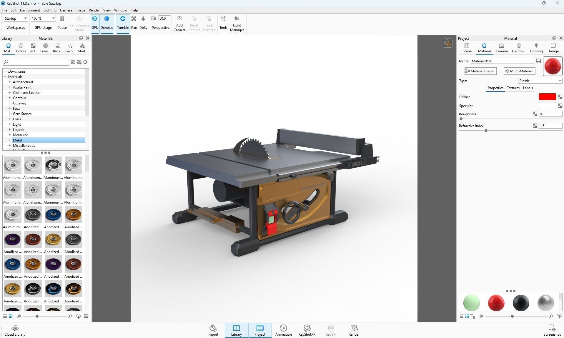 Table saw Low-poly 3D model_22