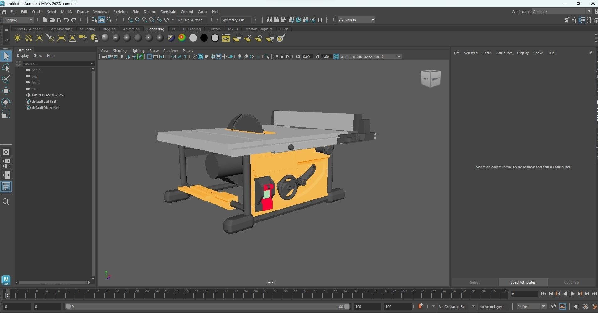 Table saw Low-poly 3D model_24