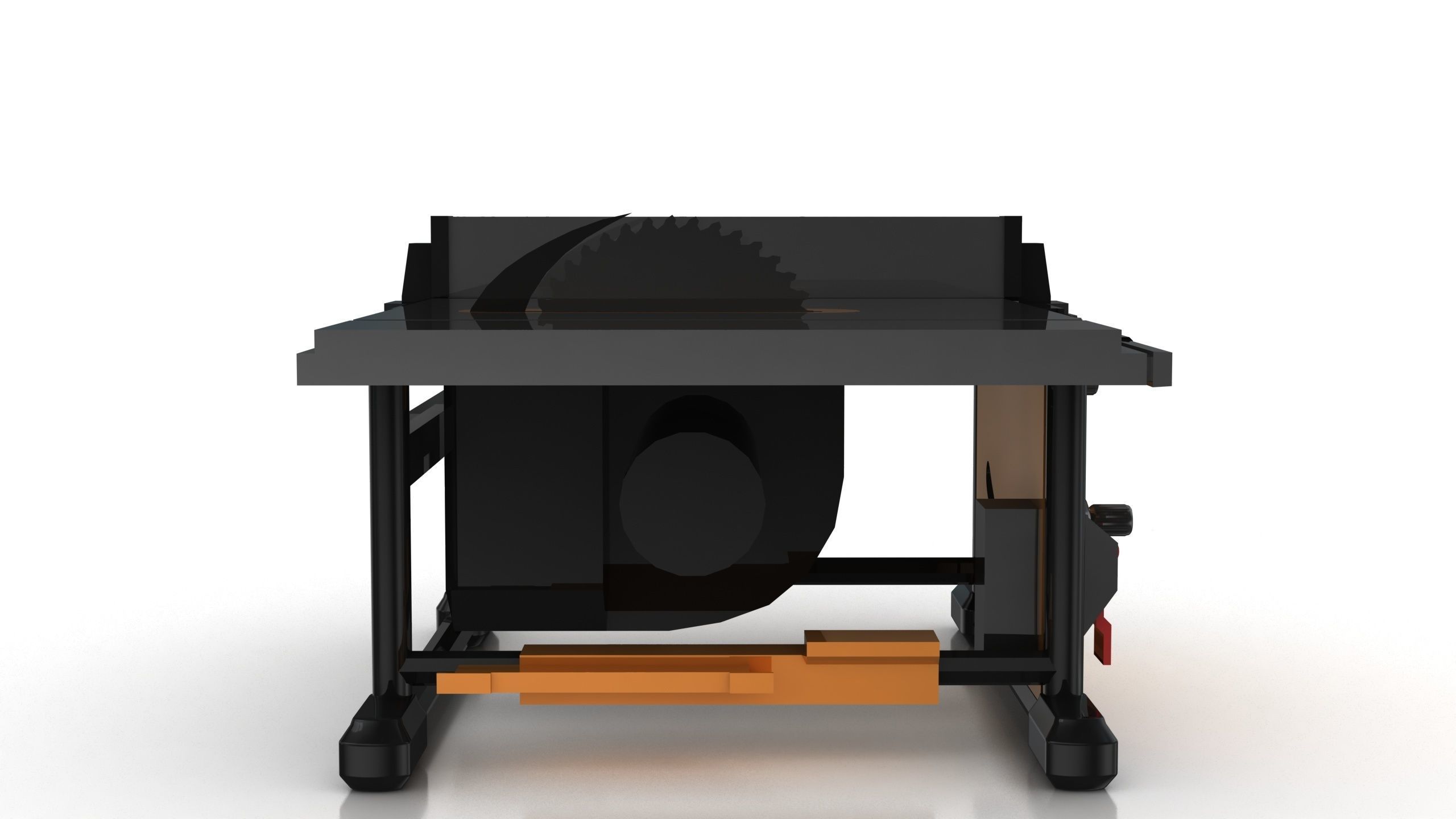 Table saw Low-poly 3D model_7