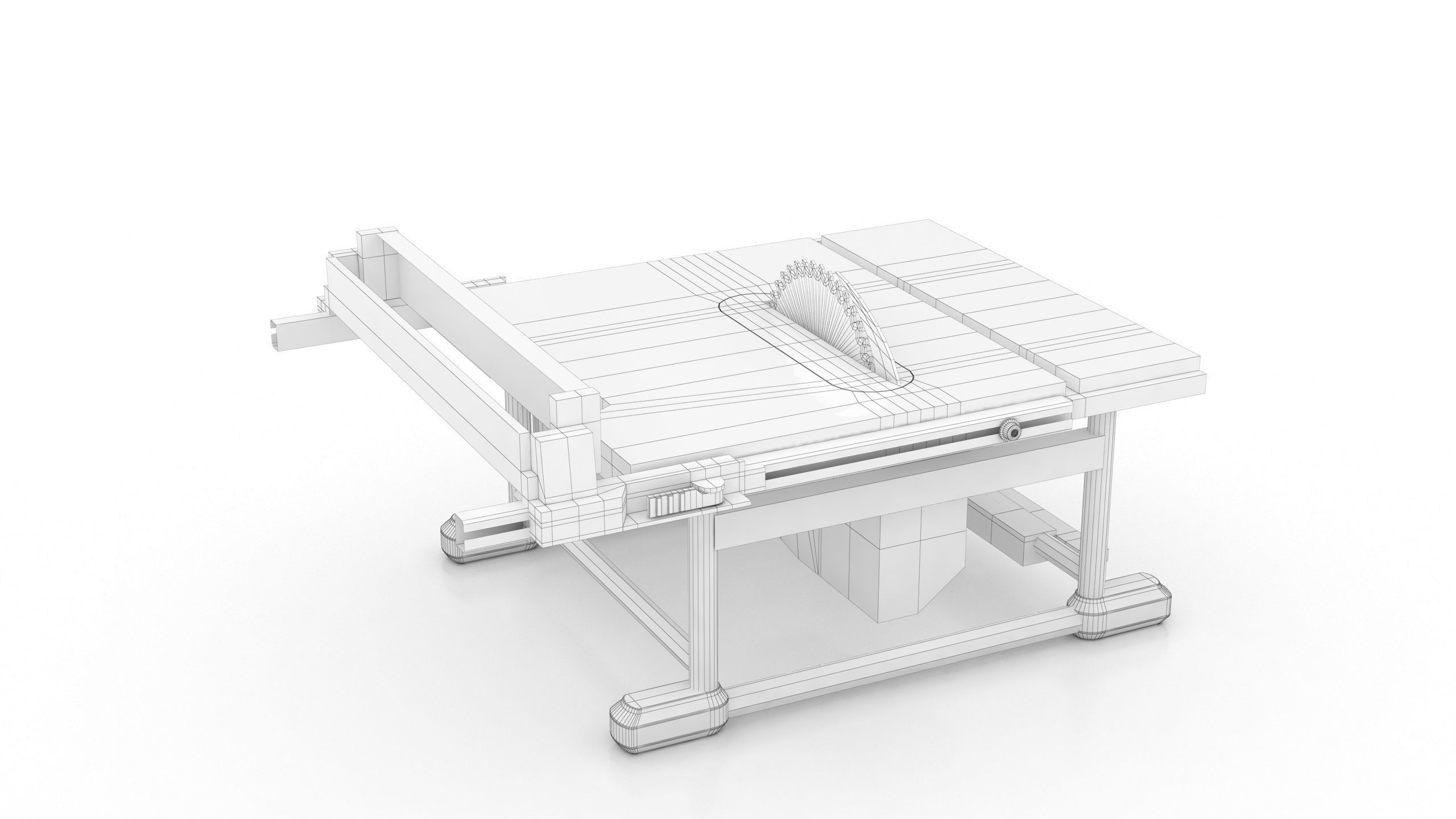 Table saw Low-poly 3D model_15