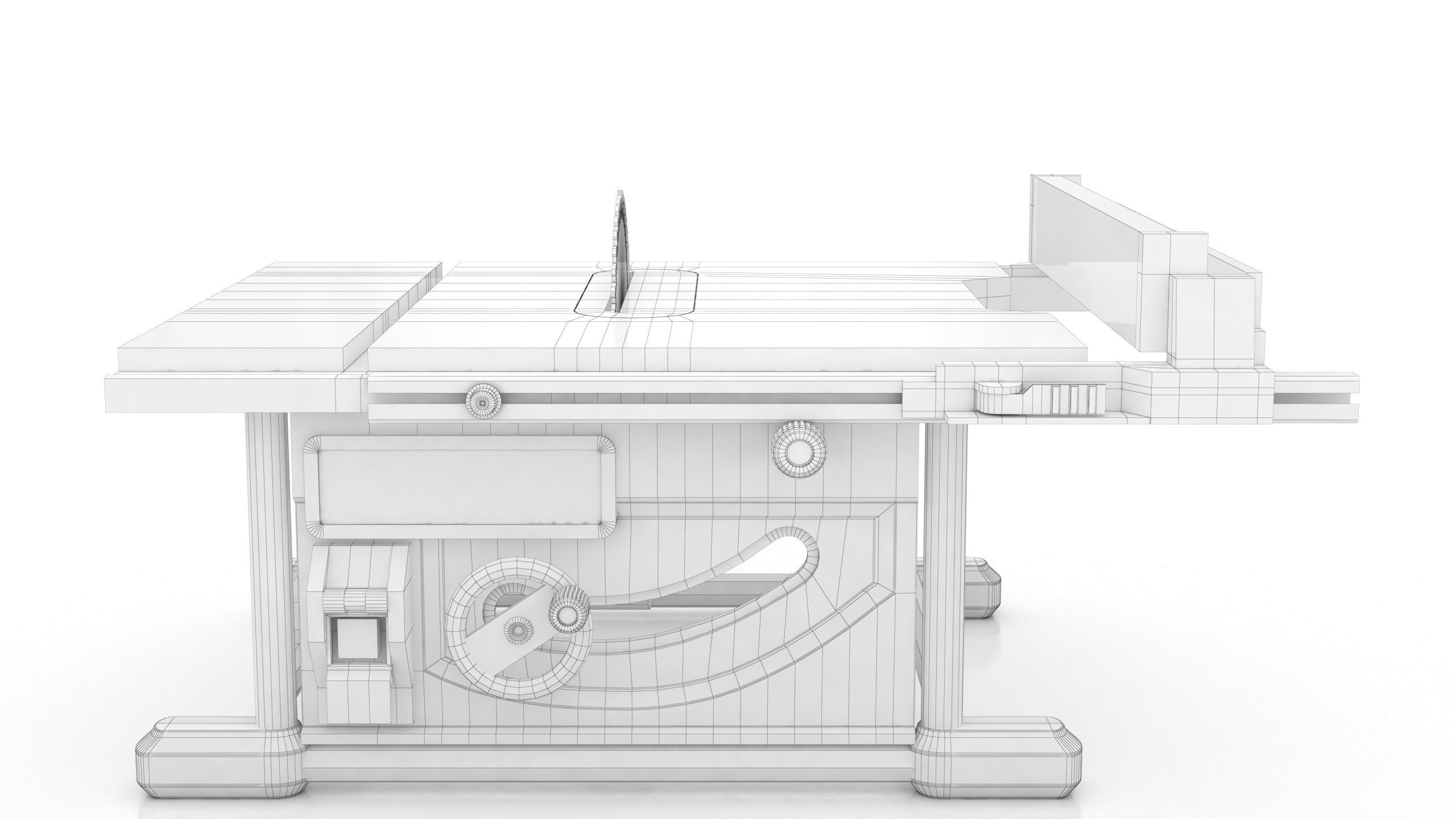 Table saw Low-poly 3D model_11