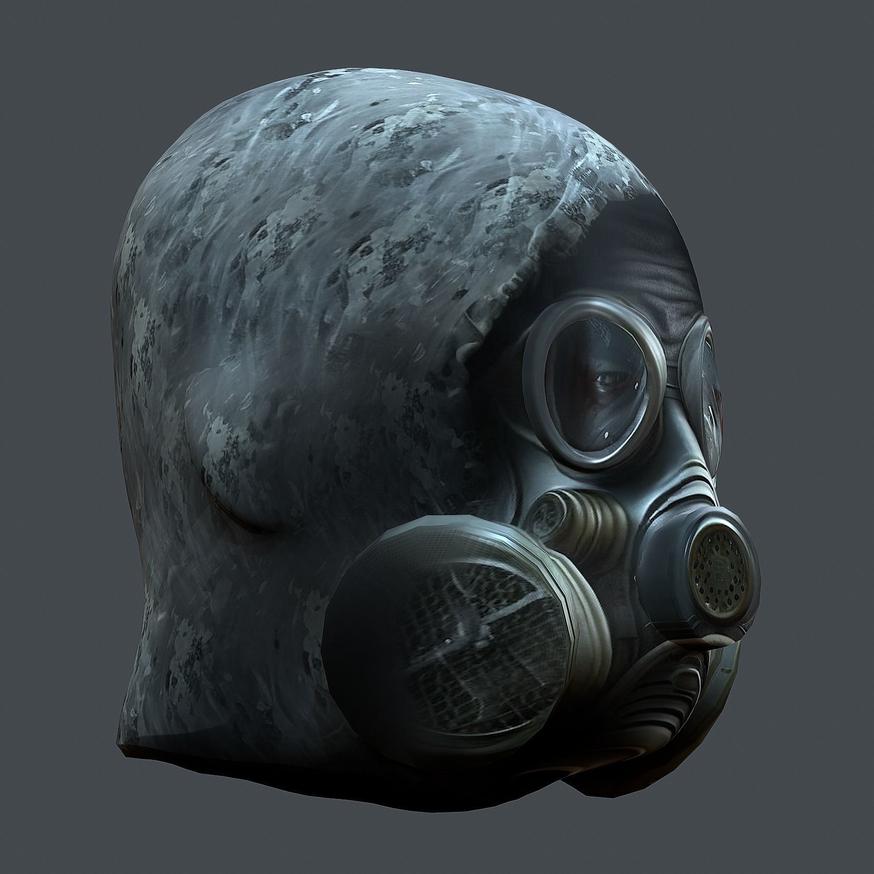 Gas mask helmet 3d model military combat Low-poly 3D mode Low-poly 3D model_6