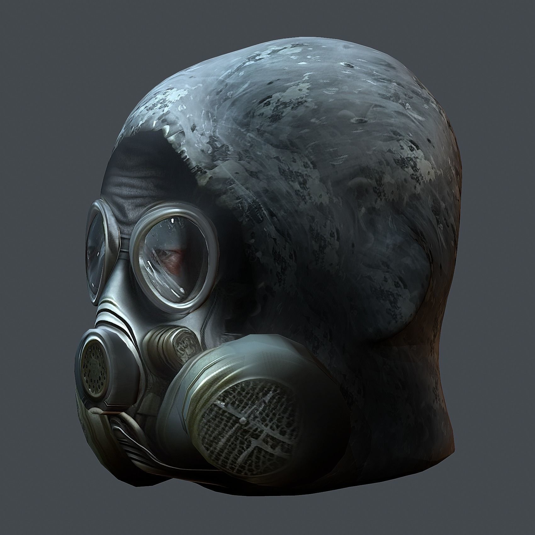 Gas mask helmet 3d model military combat Low-poly 3D mode Low-poly 3D model_8