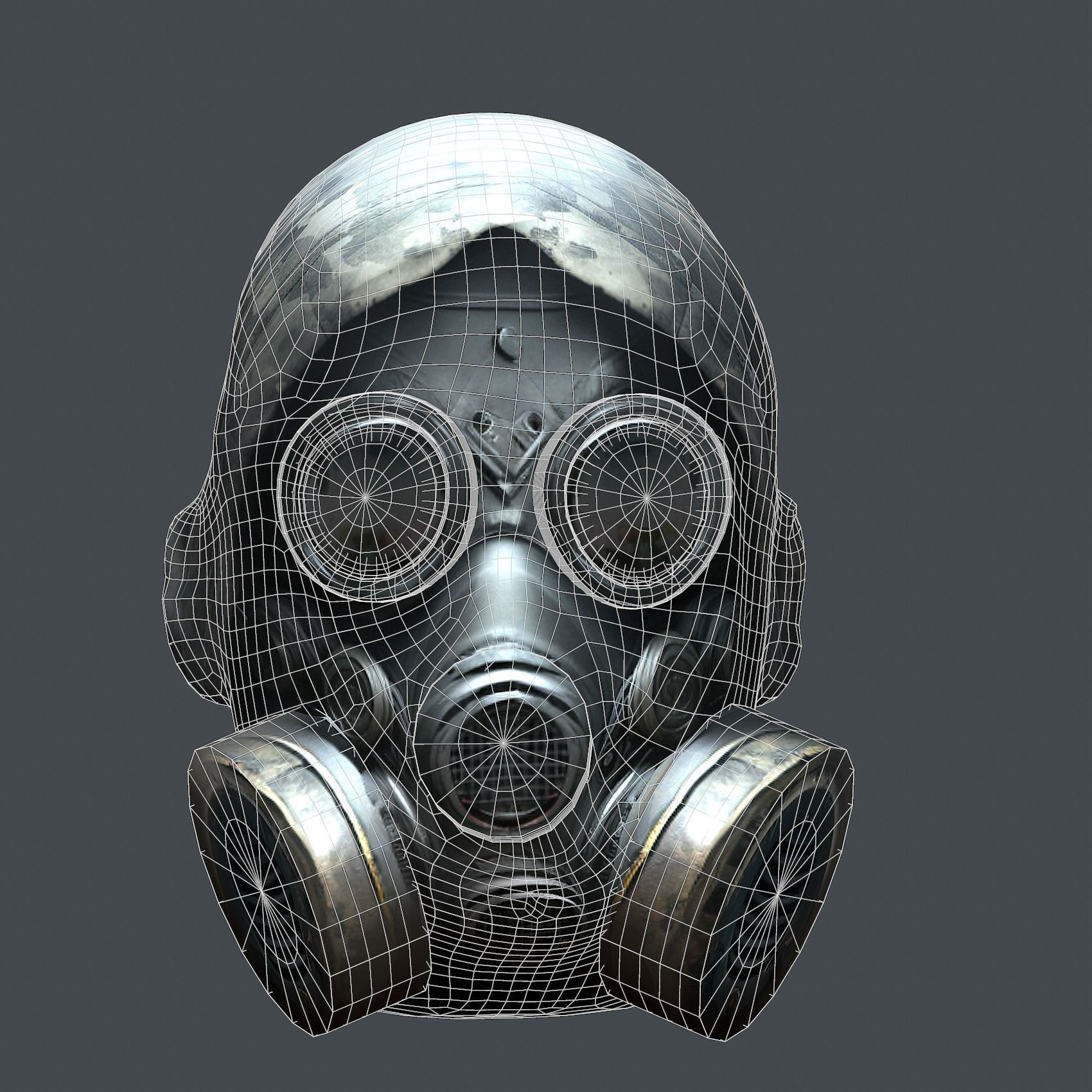 Gas mask helmet 3d model military combat Low-poly  Low-poly 3D model_9
