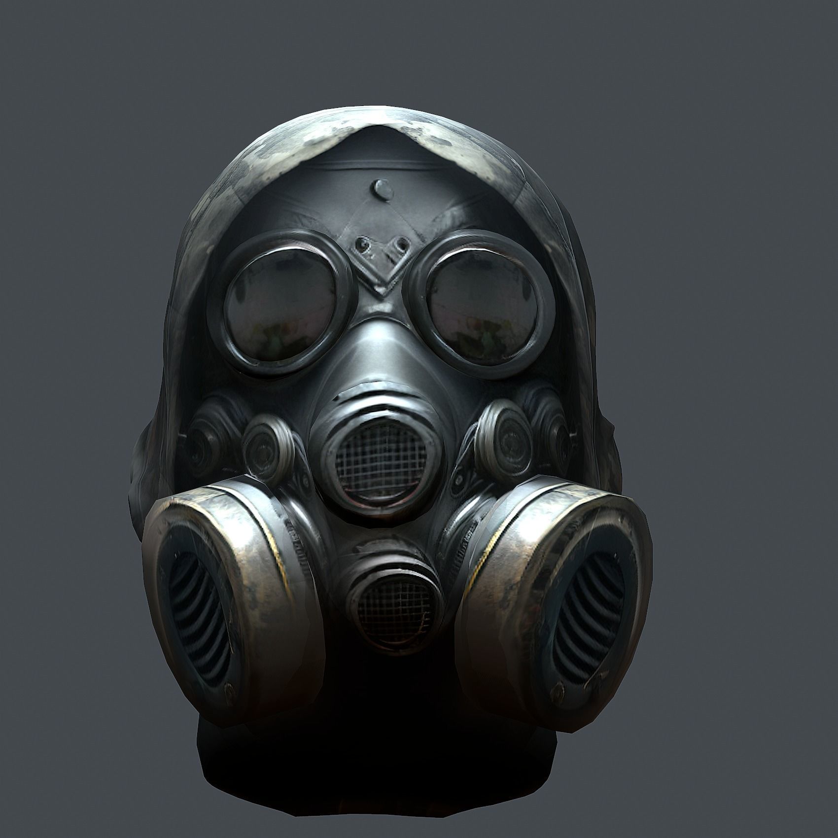 Gas mask helmet 3d model military combat Low-poly  Low-poly 3D model_5