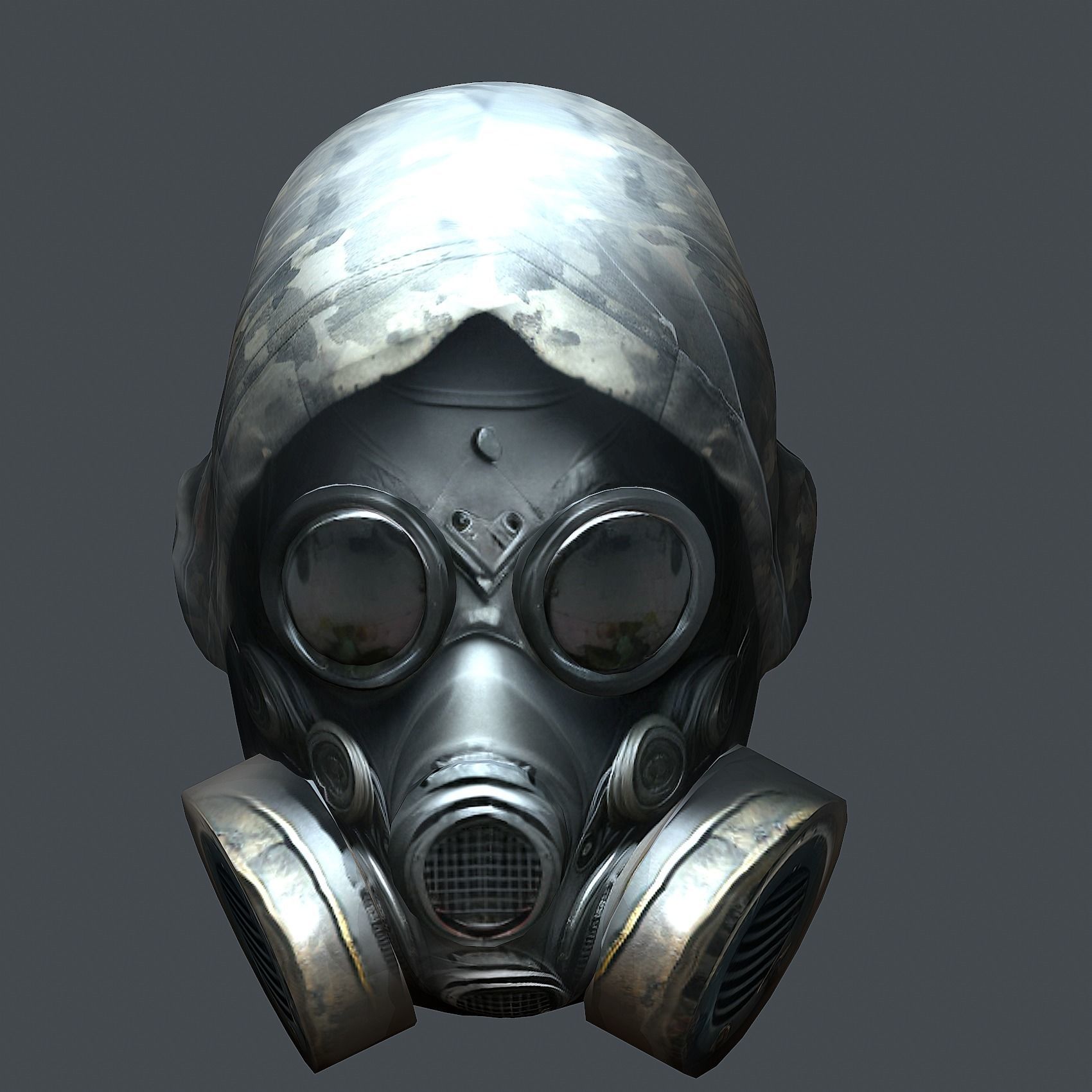 Gas mask helmet 3d model military combat Low-poly  Low-poly 3D model_4