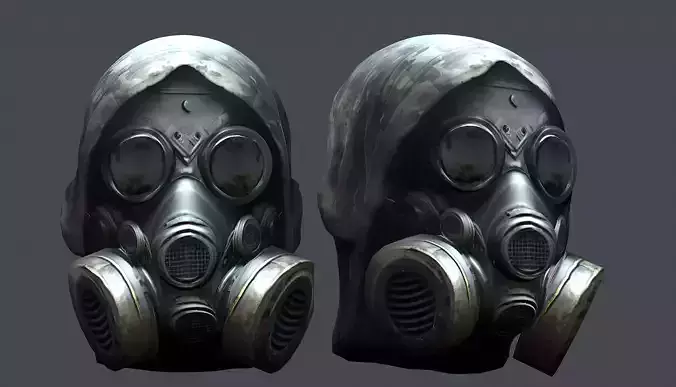 Gas mask helmet 3d model military combat Low-poly  Low-poly 3D model