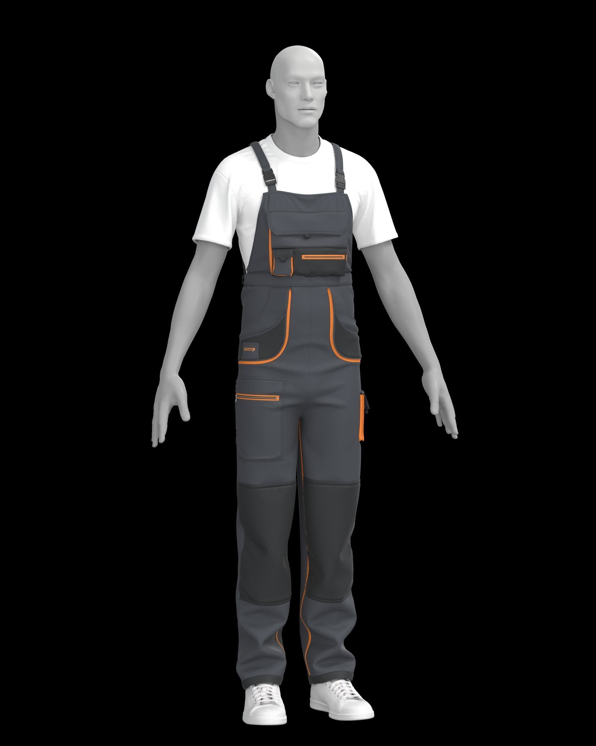 Men Work Clothes 3D model_7