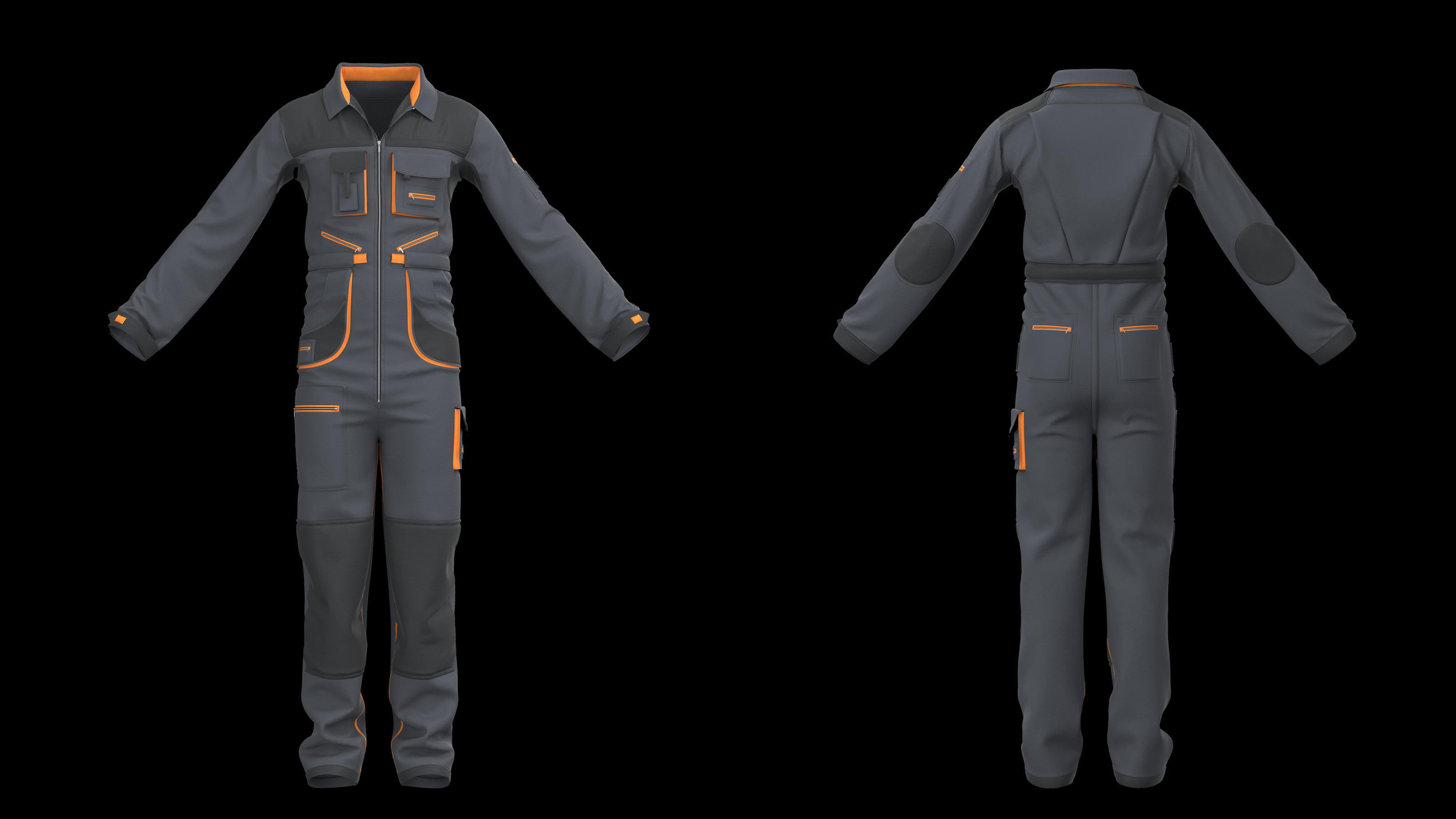 Men Work Clothes 3D model_5