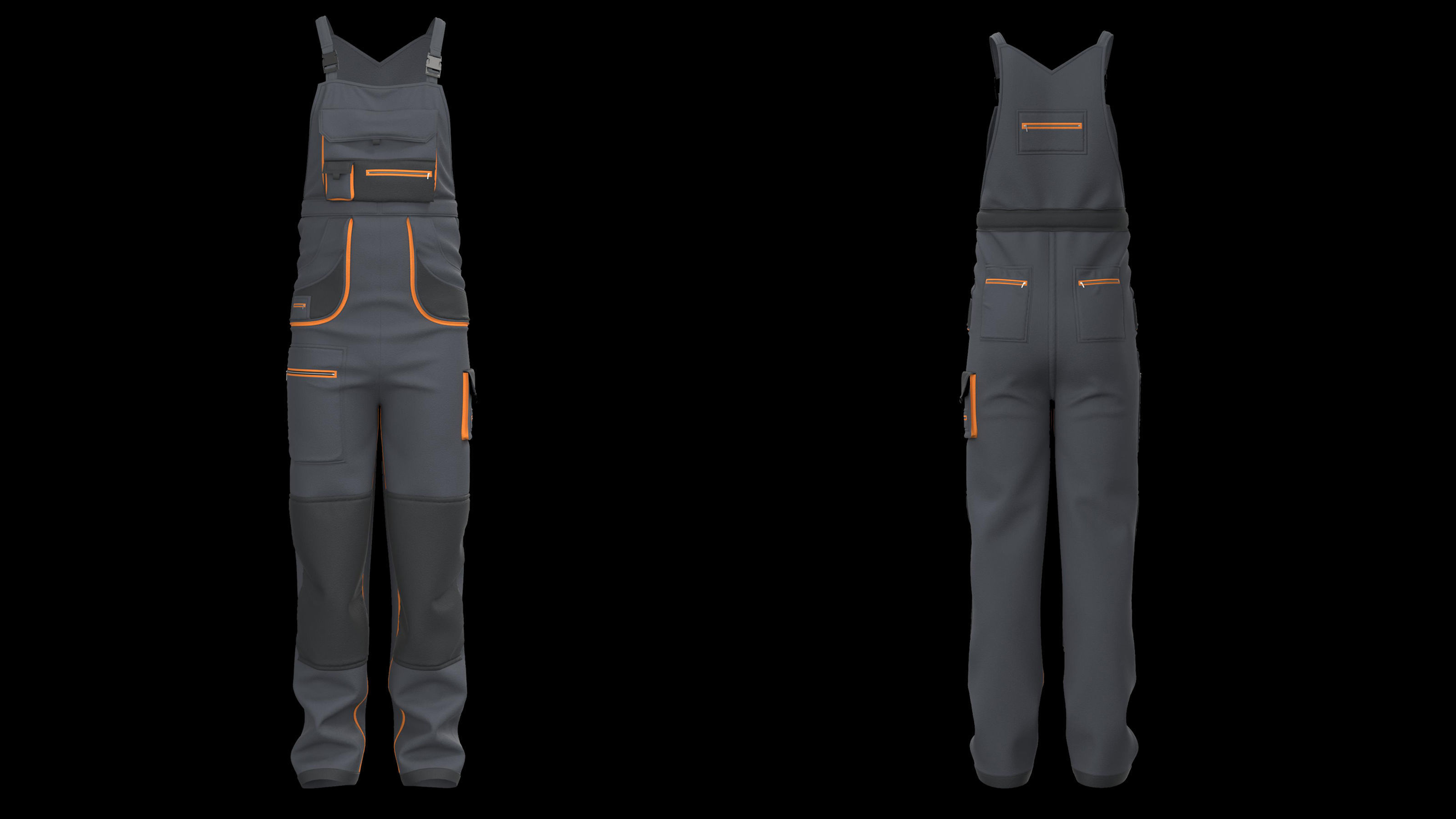 Men Work Clothes 3D model_6