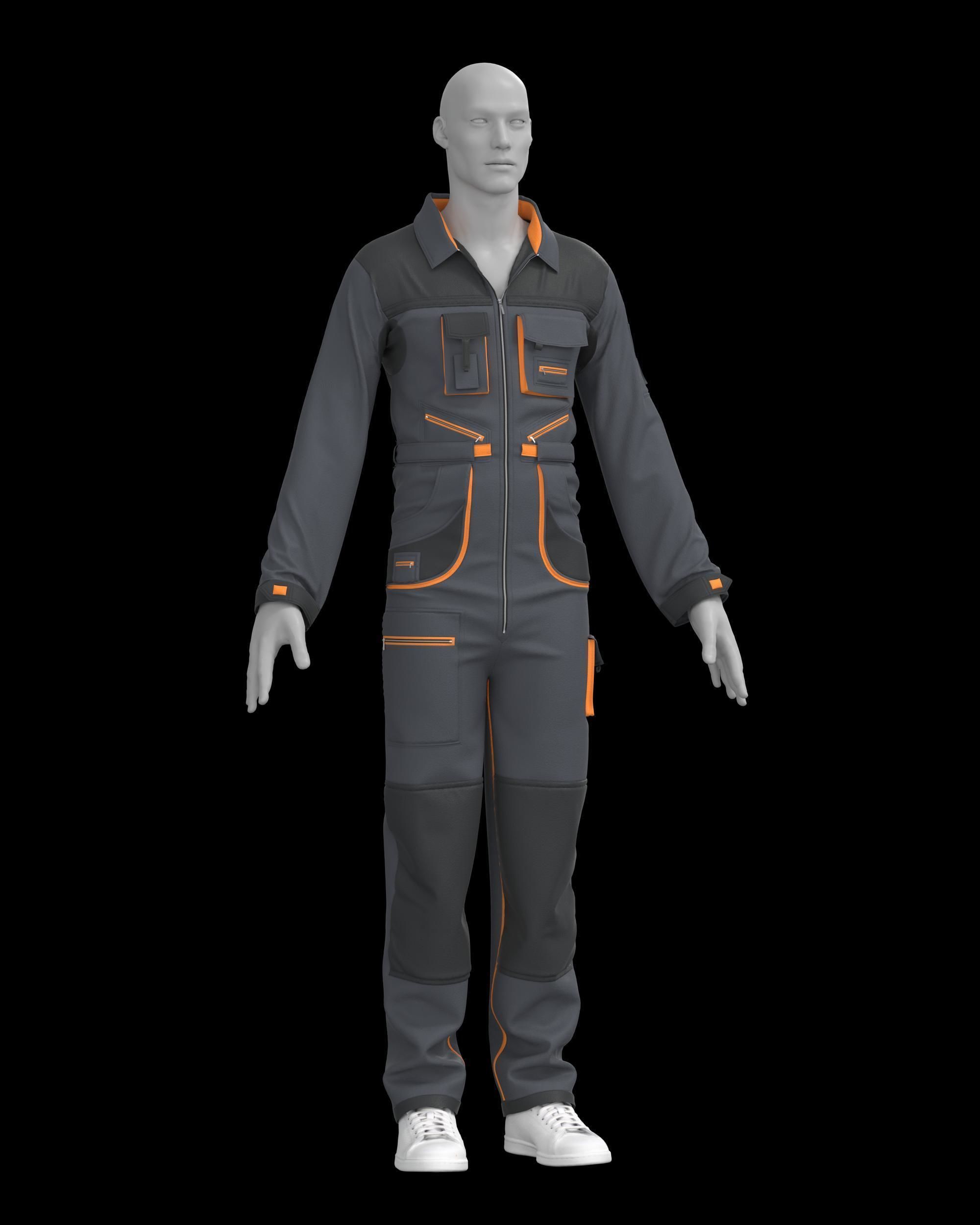 Men Work Clothes 3D model_8