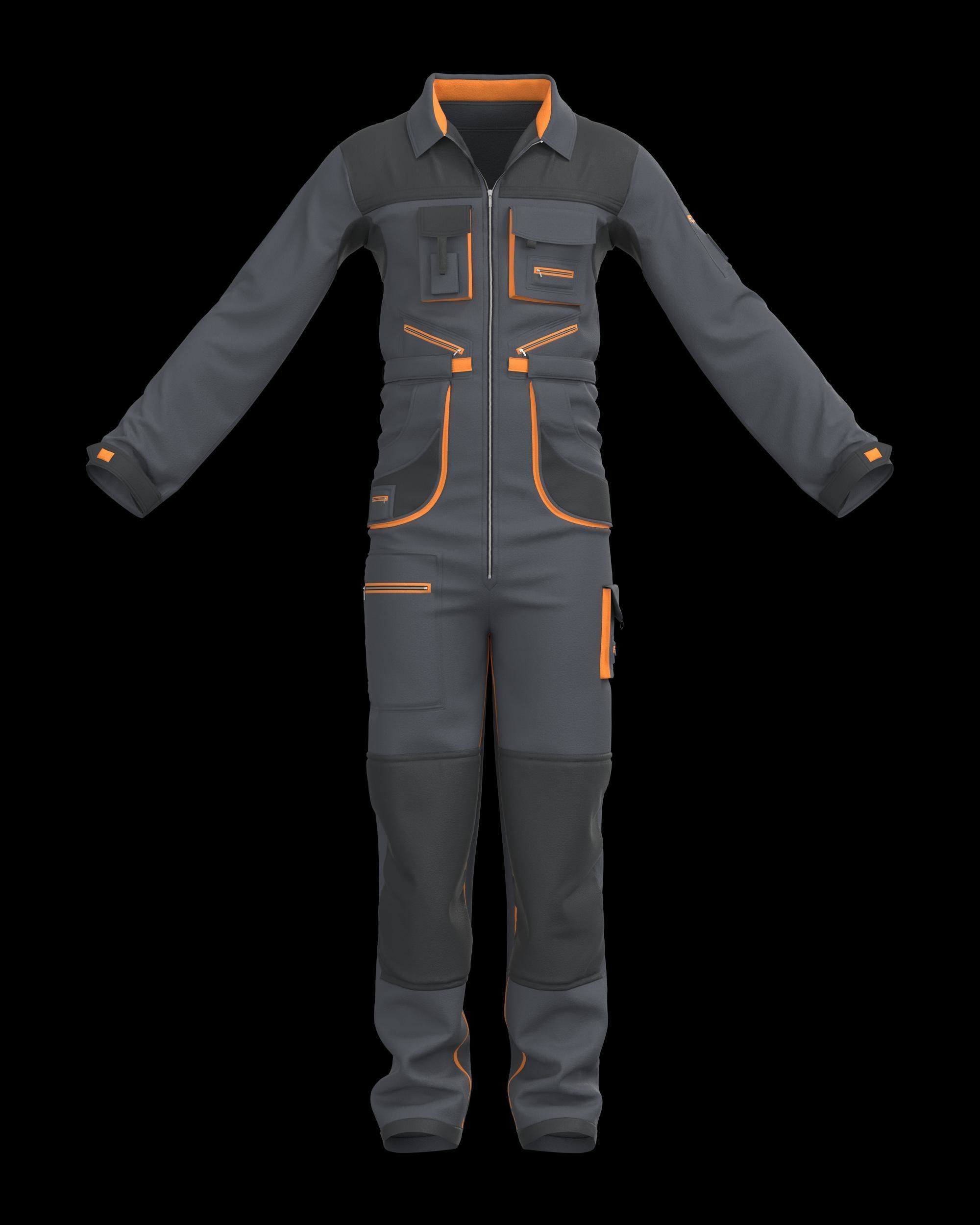 Men Work Clothes 3D model_2
