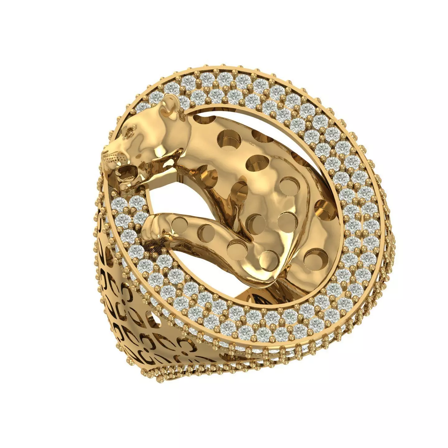 Panther Ring 3D print model_0