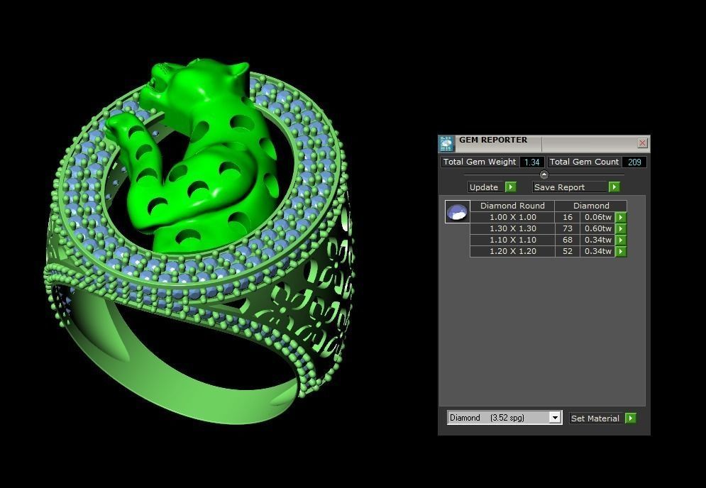 Panther Ring 3D print model_8