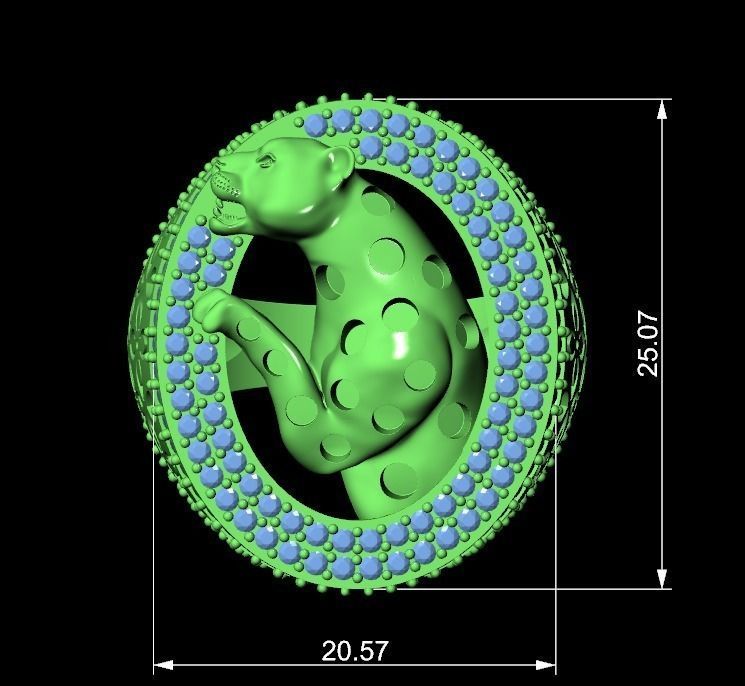 Panther Ring 3D print model_5